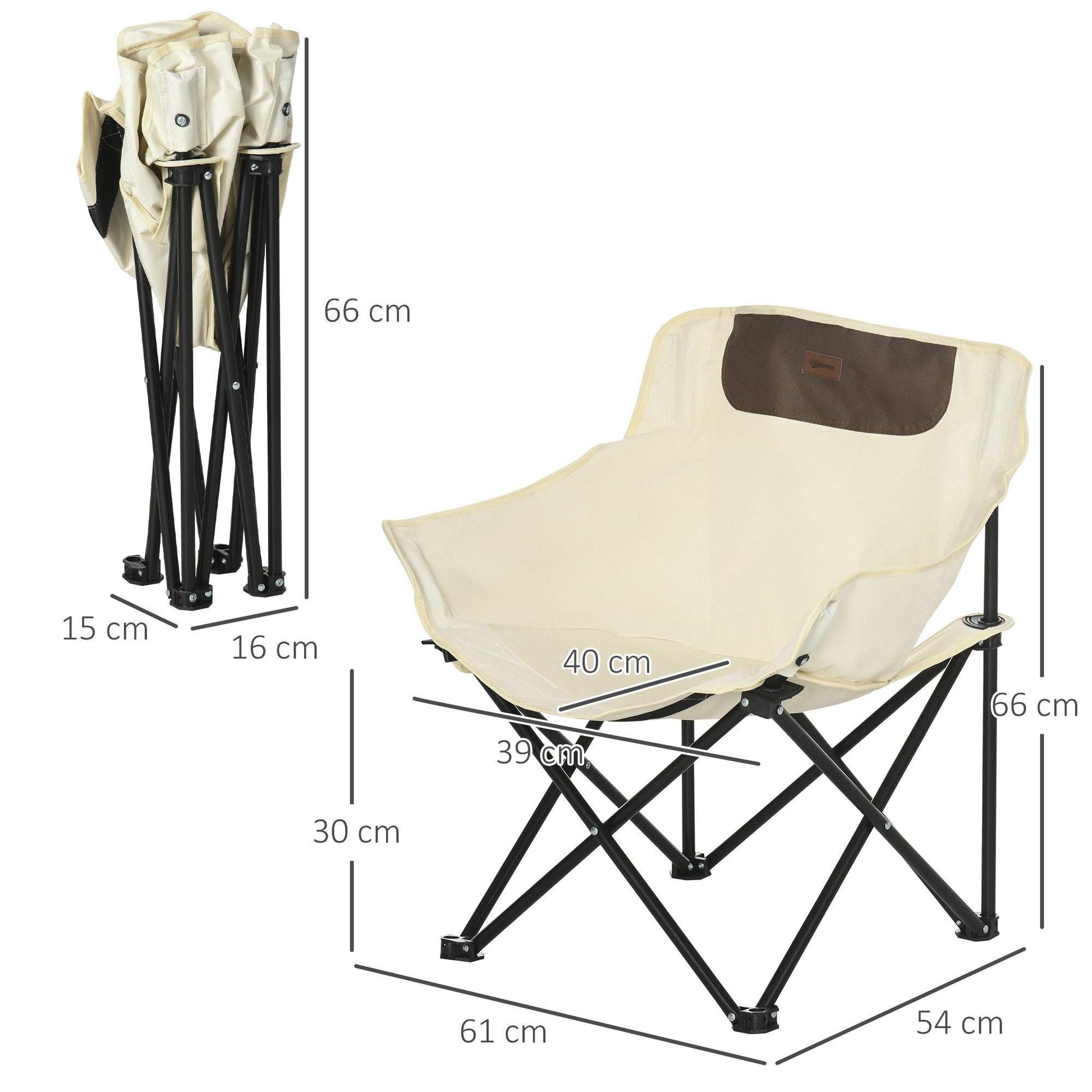 Outsunny Lightweight & Portable Camping Chair for Outdoor - ALL4U RETAILER LTD