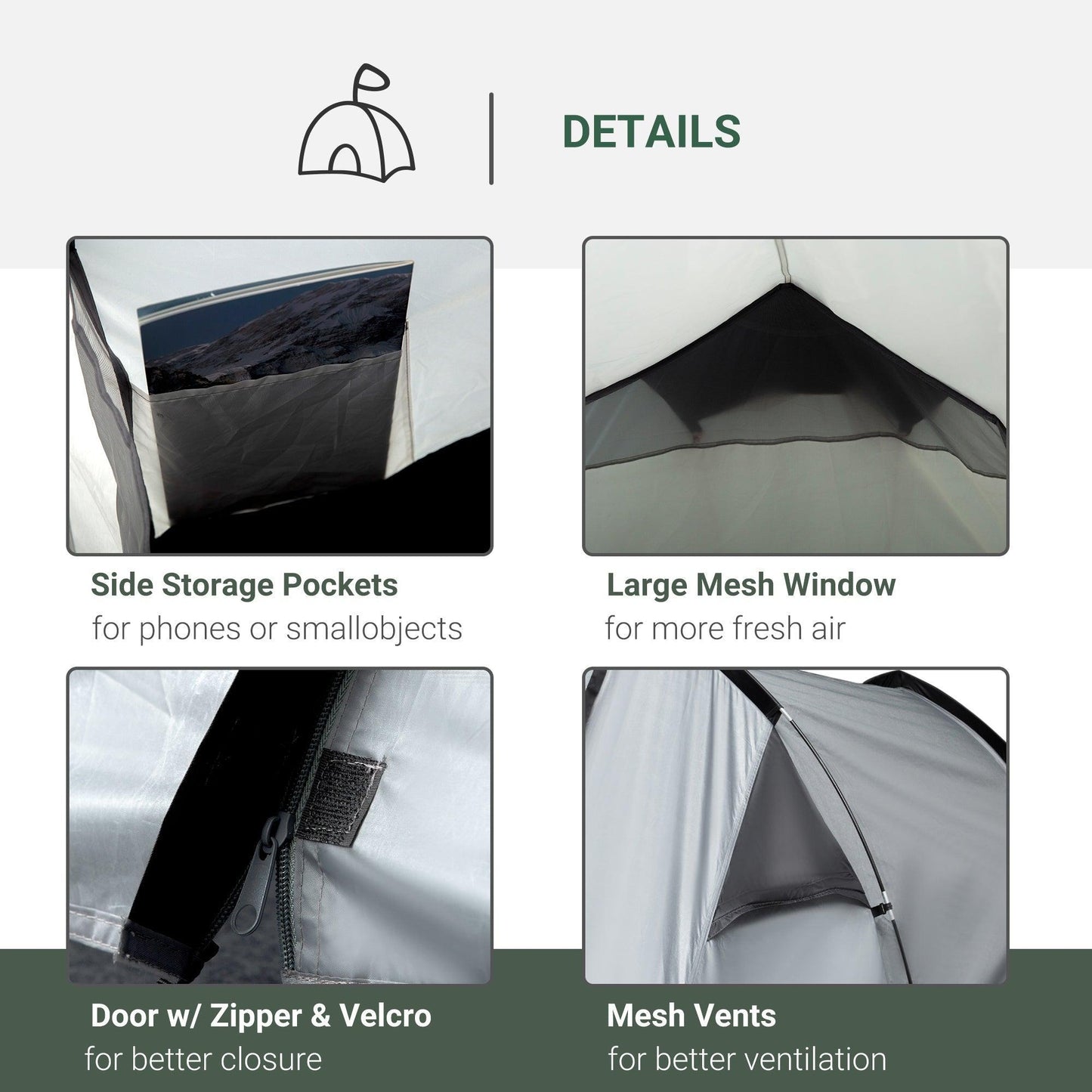 Outsunny Lightweight Double Layer Camping Tent - Perfect for 2 People - ALL4U RETAILER LTD