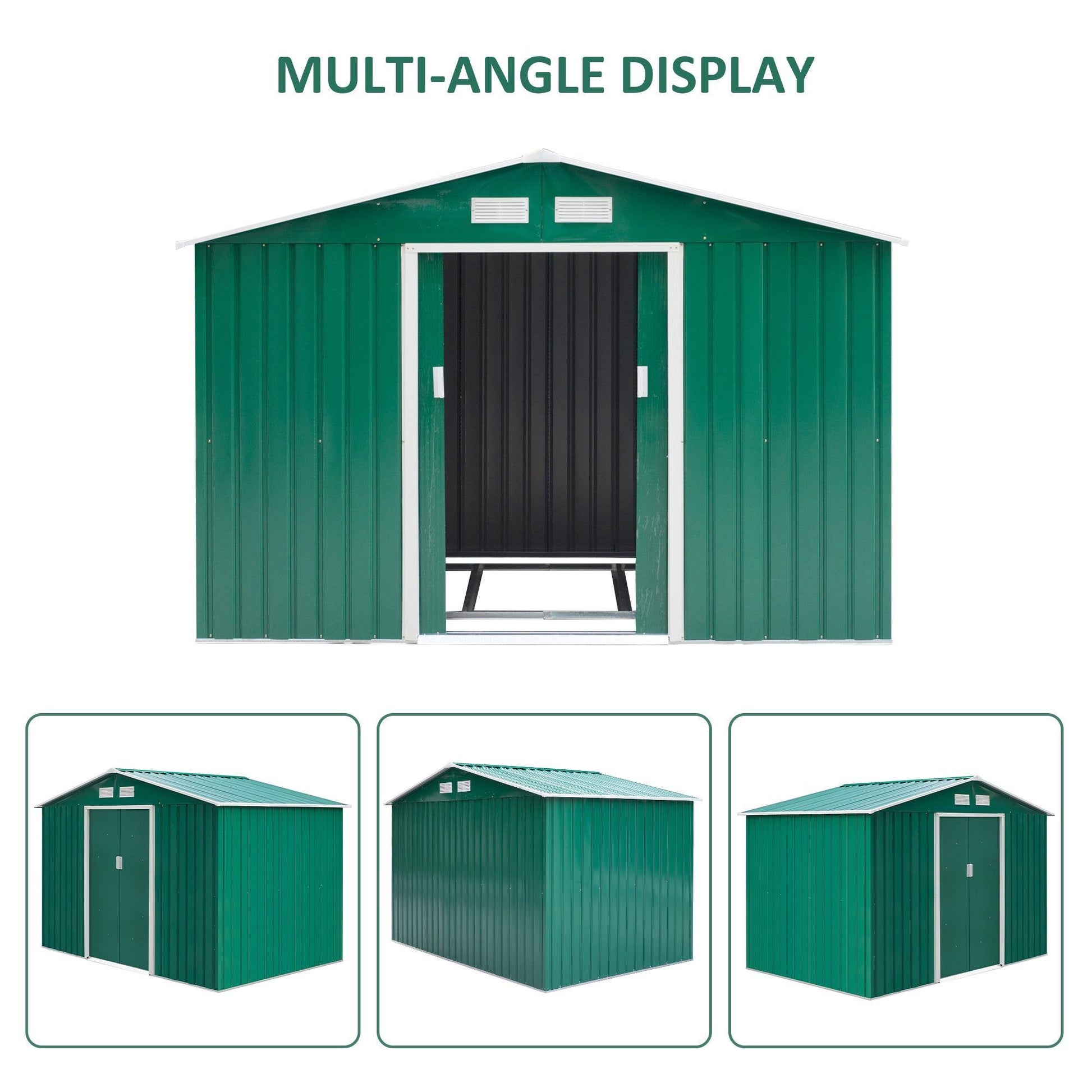 Outsunny Large Lockable Garden Shed: Patio Tool Metal Storage - ALL4U RETAILER LTD