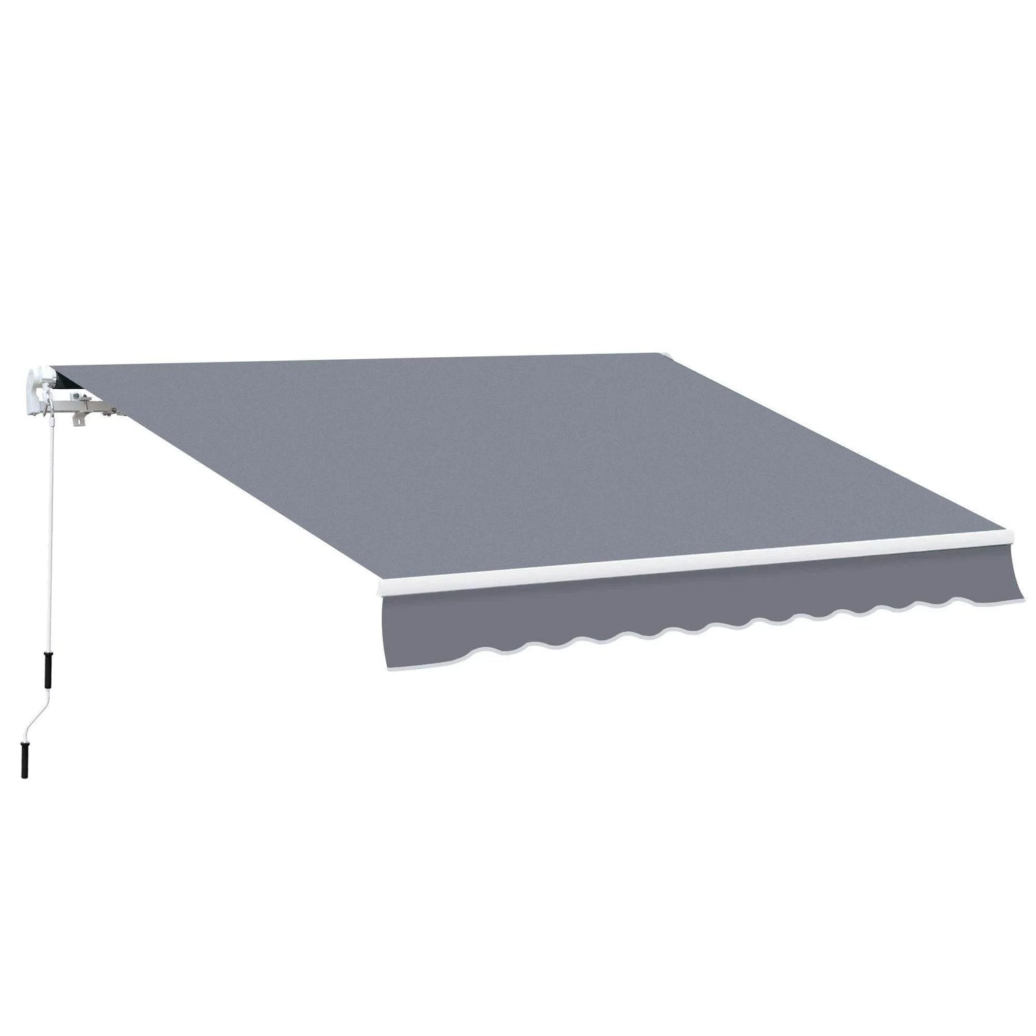Grey manual retractable awning 4m x 3m for patio or garden, sold by ALL4U Retailer Ltd