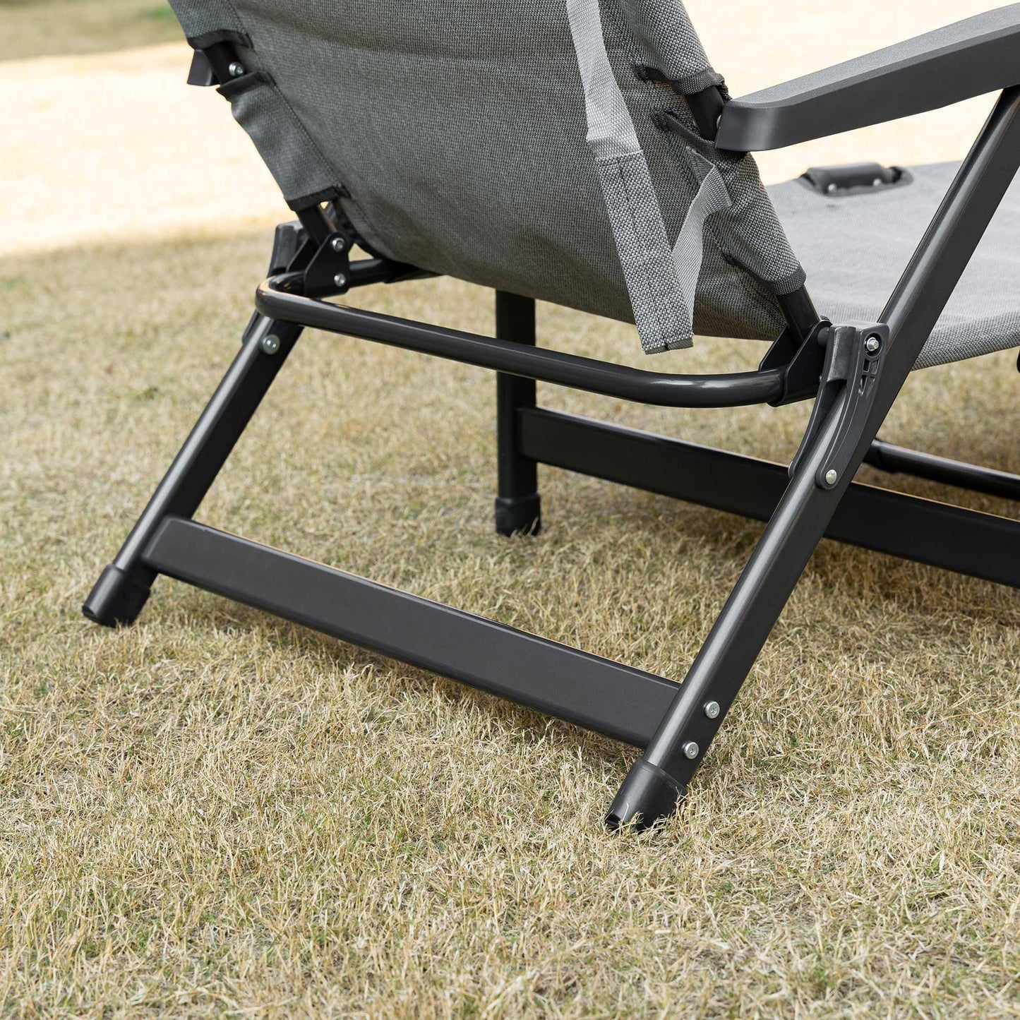 Outsunny Mesh Sun Lounger with Pillow & Cup Holder - ALL4U RETAILER LTD