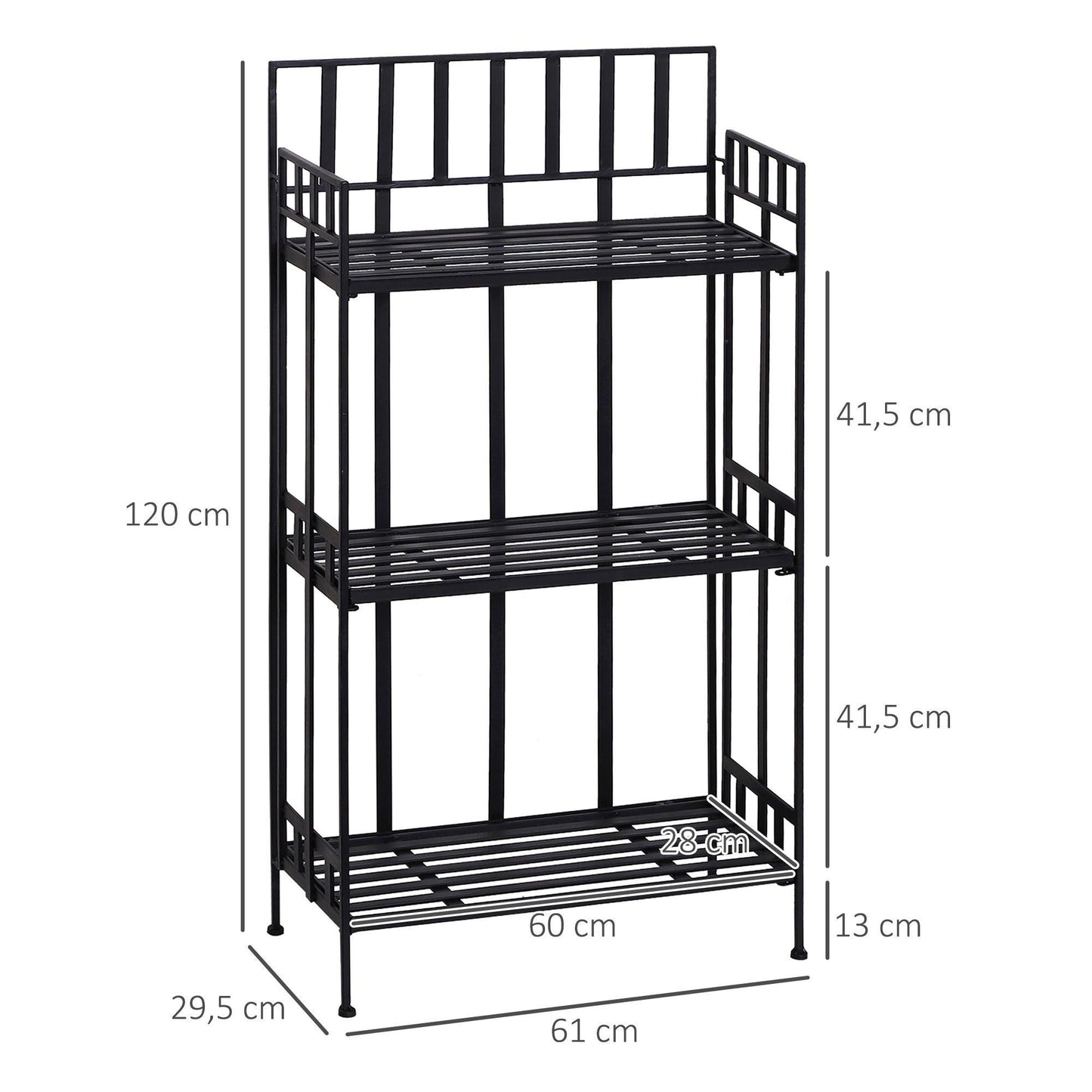 Outsunny Metal 3-Tier Garden Stand: Versatile Flower Display Rack - ALL4U RETAILER LTD