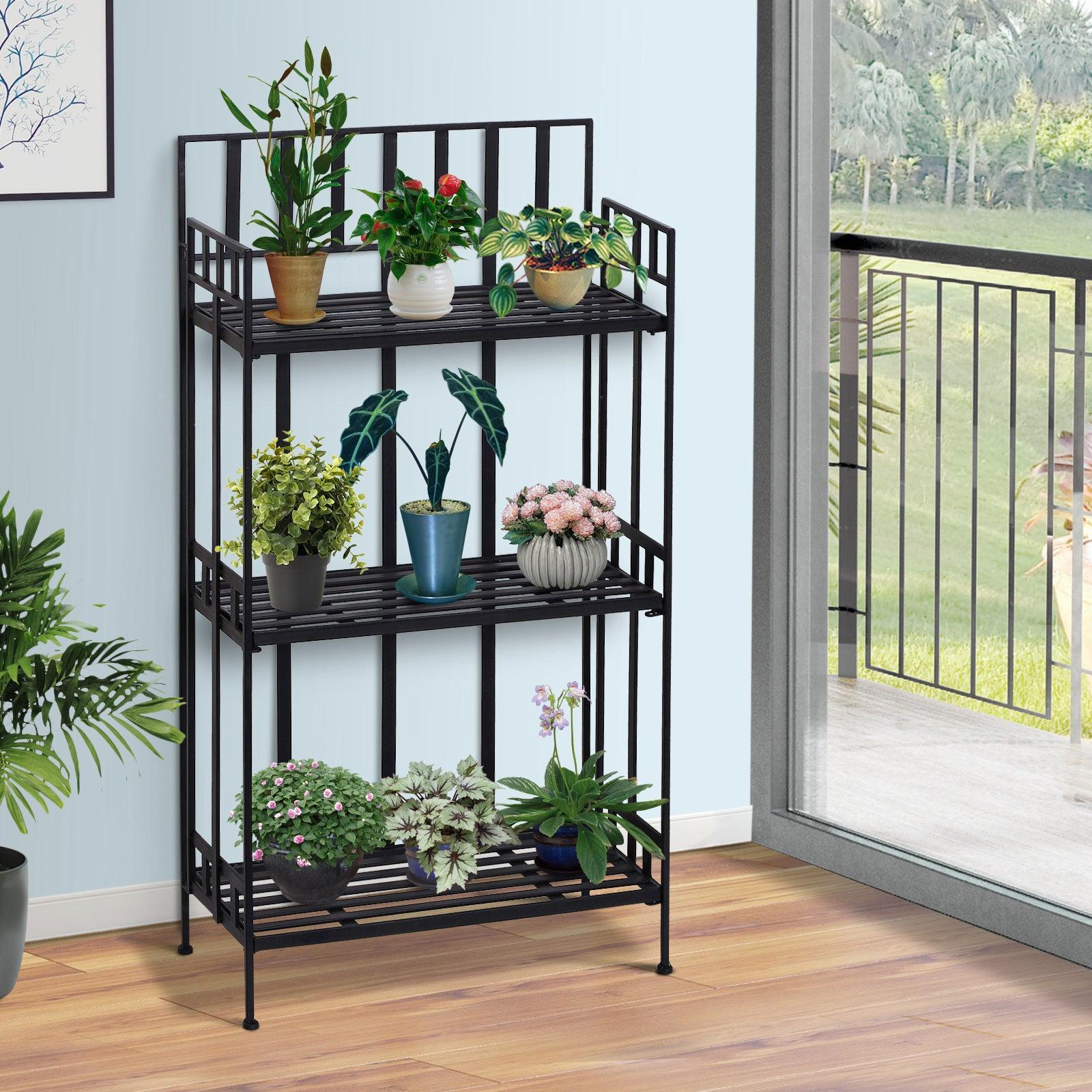 Outsunny Metal 3-Tier Garden Stand: Versatile Flower Display Rack - ALL4U RETAILER LTD