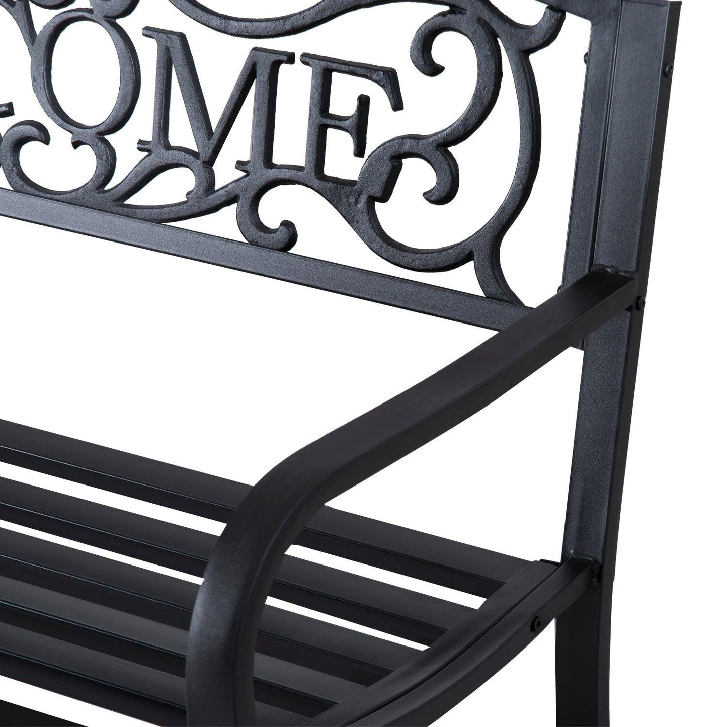 Outsunny Metal Garden Bench: Outdoor 2-Seater Patio - ALL4U RETAILER LTD