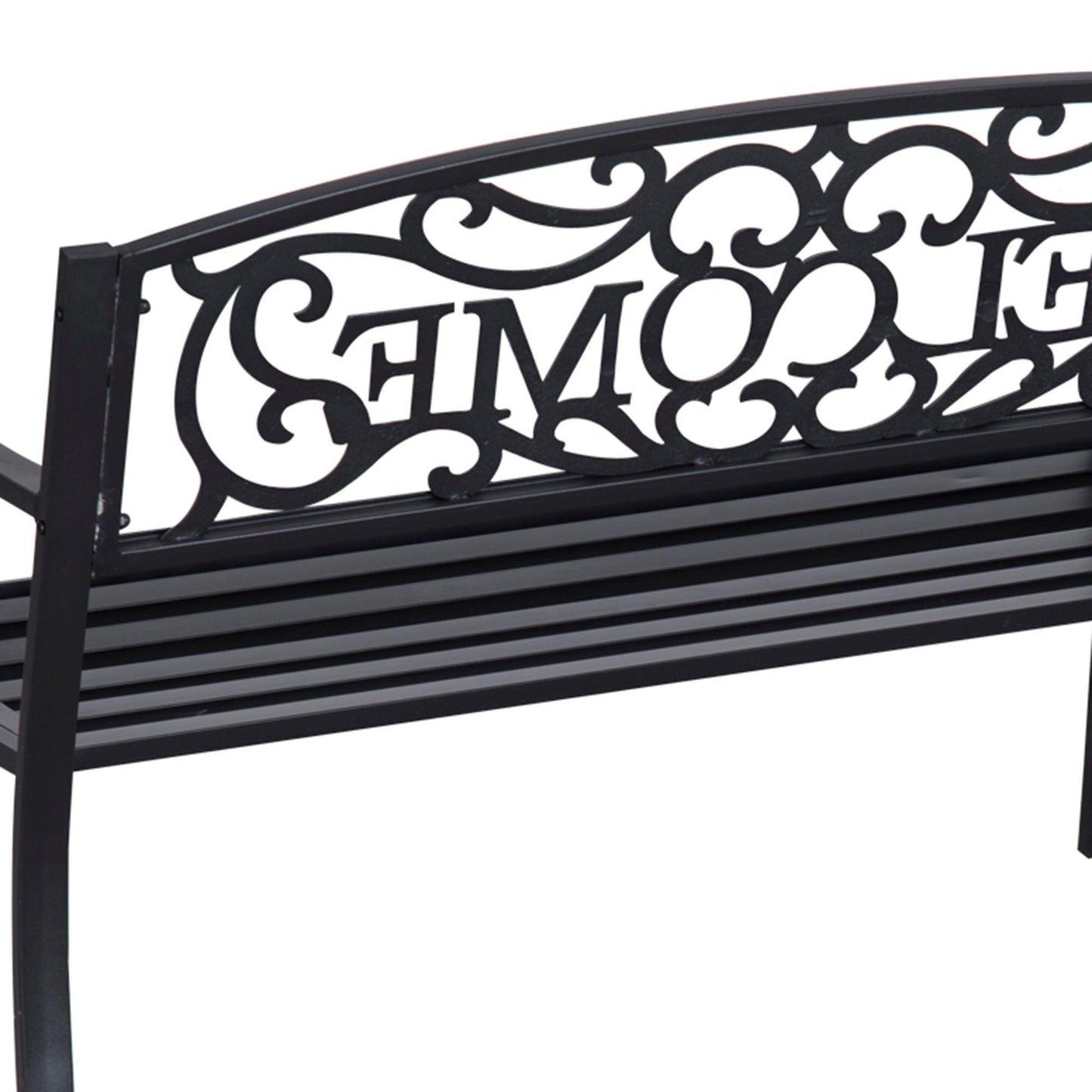 Outsunny Metal Garden Bench: Outdoor 2-Seater Patio - ALL4U RETAILER LTD