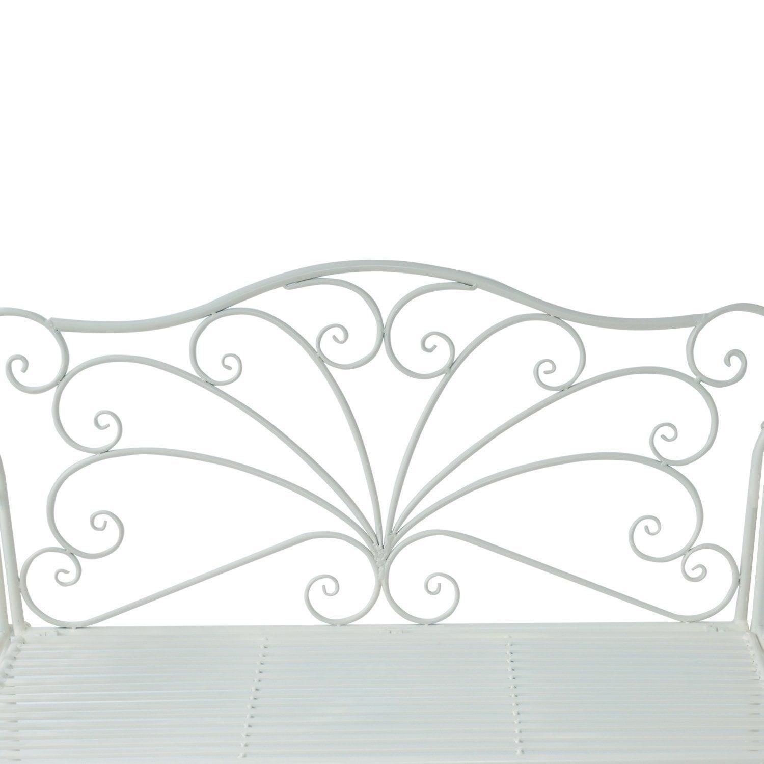 Outsunny Metal Garden Bench – White Finish - ALL4U RETAILER LTD