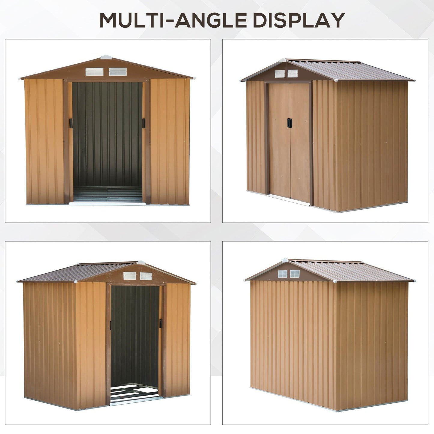 Outsunny Metal Garden Shed - 7 x 4 ft Lockable Storage - ALL4U RETAILER LTD