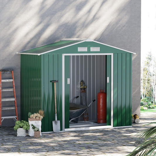 Outsunny Metal Garden Shed: Lockable 7ft x 4ft Storage - ALL4U RETAILER LTD