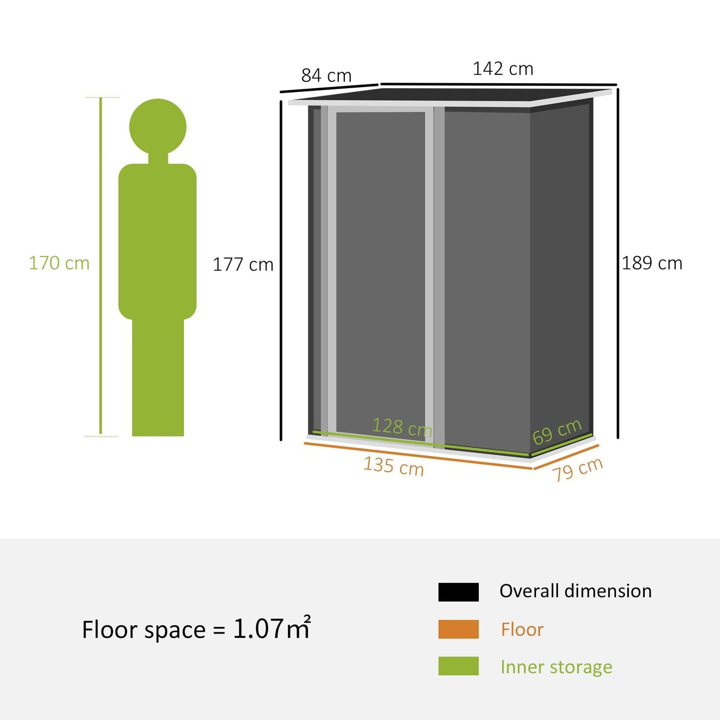 Outsunny Metal Garden Shed - Secure Outdoor Storage - ALL4U RETAILER LTD