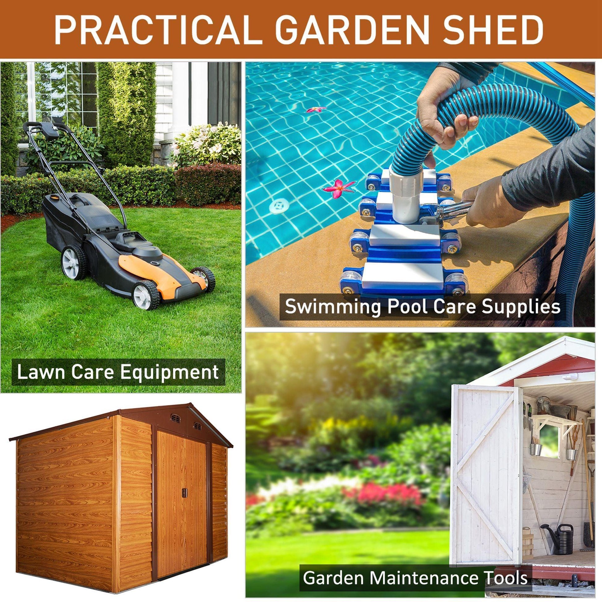 Outsunny Metal Garden Storage Shed for Gardening Tool - ALL4U RETAILER LTD