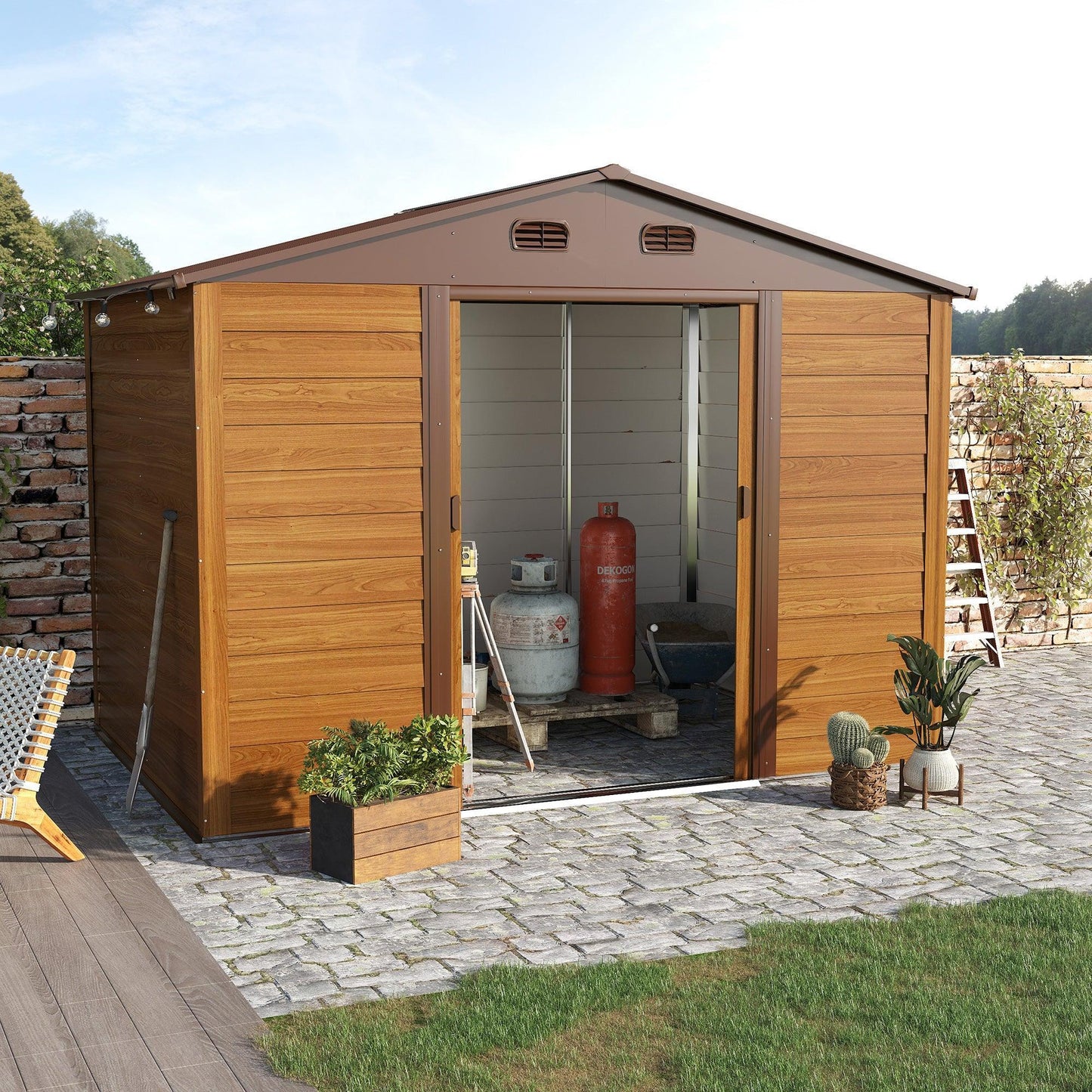 Outsunny Metal Garden Storage Shed for Gardening Tool - ALL4U RETAILER LTD