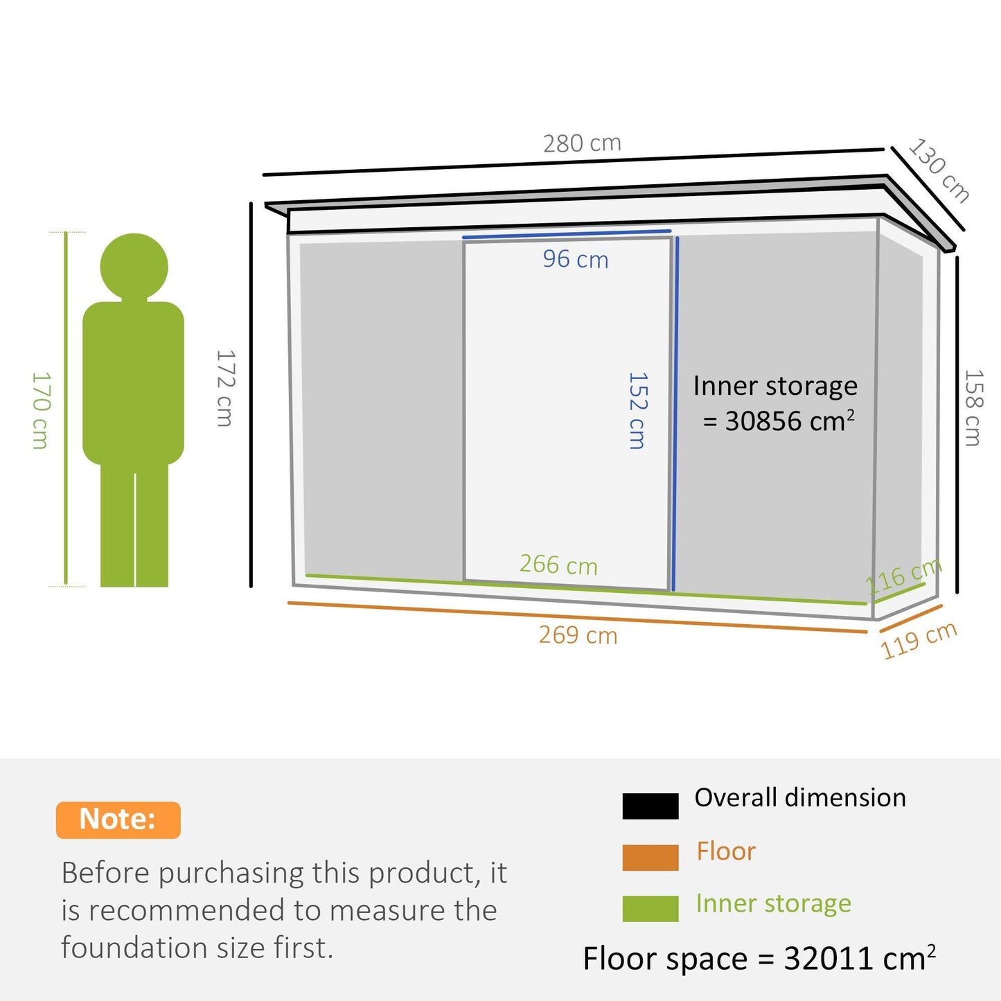 Outsunny Metal Garden Storage Shed with Steel Roof - Dark Grey - ALL4U RETAILER LTD