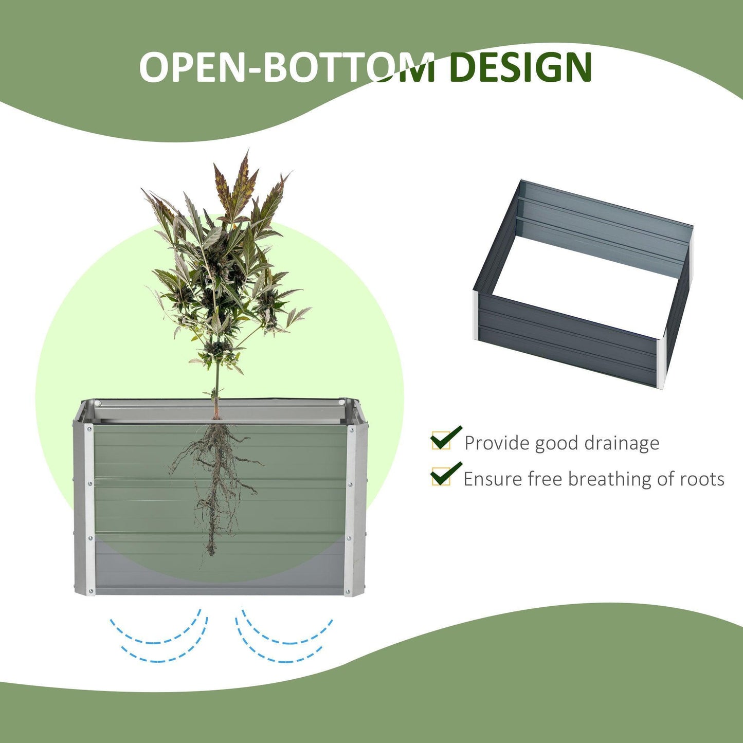 Outsunny Metal Planter Box - Ideal for Backyard - ALL4U RETAILER LTD