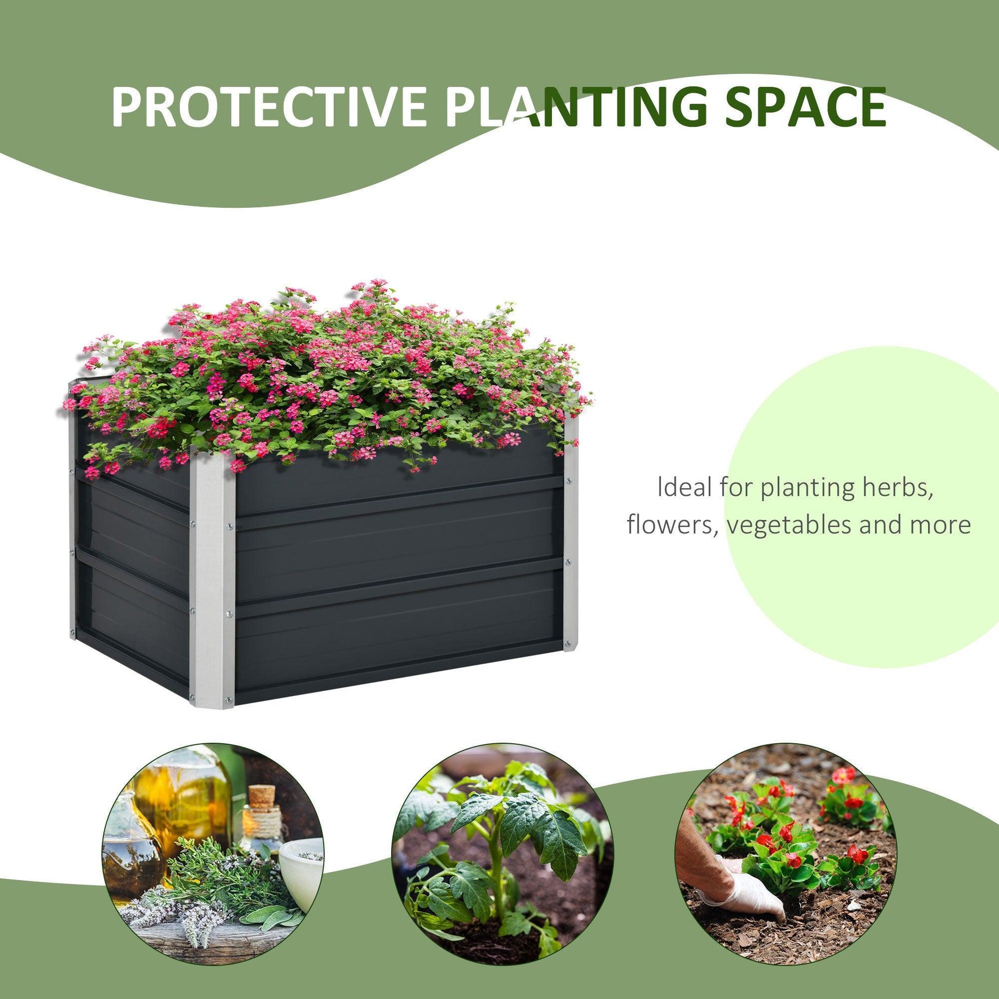 Outsunny Metal Planter Box - Ideal for Backyard - ALL4U RETAILER LTD