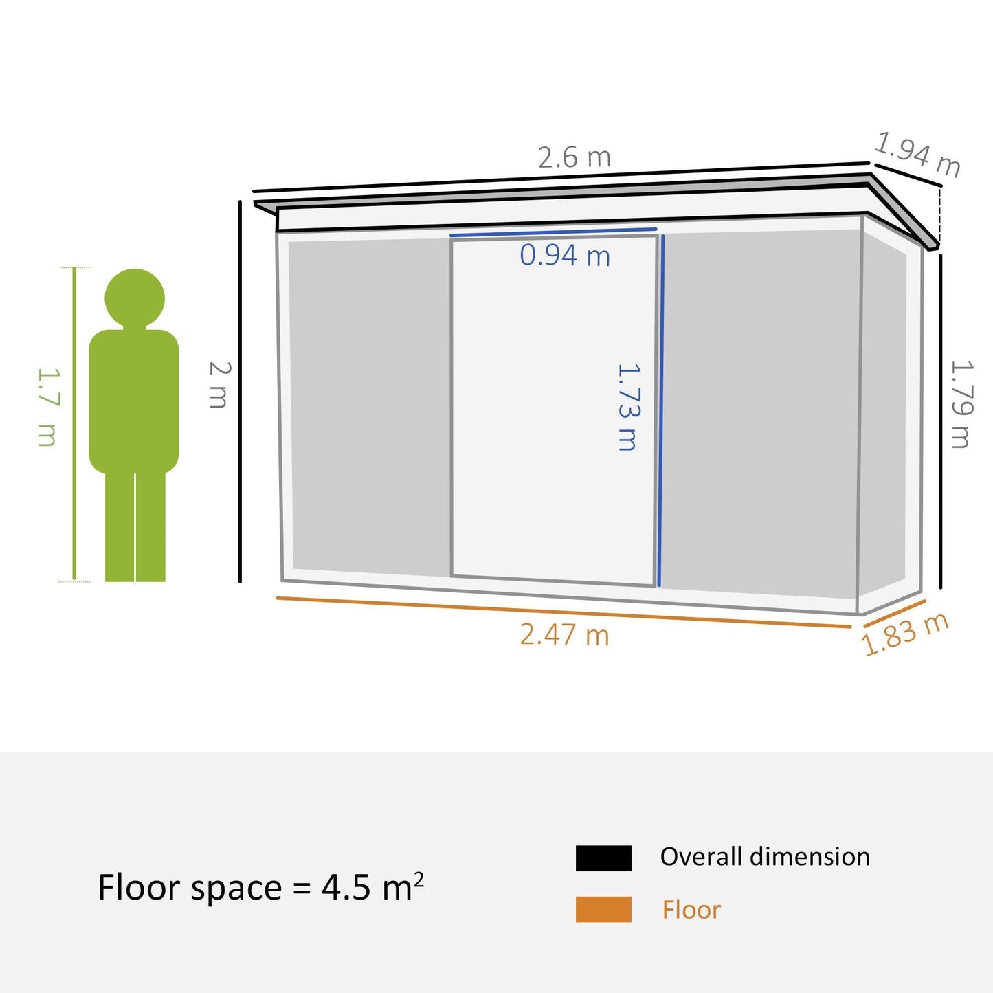 Outsunny Metal Storage Shed with Tilted Roof - 9x6ft - ALL4U RETAILER LTD