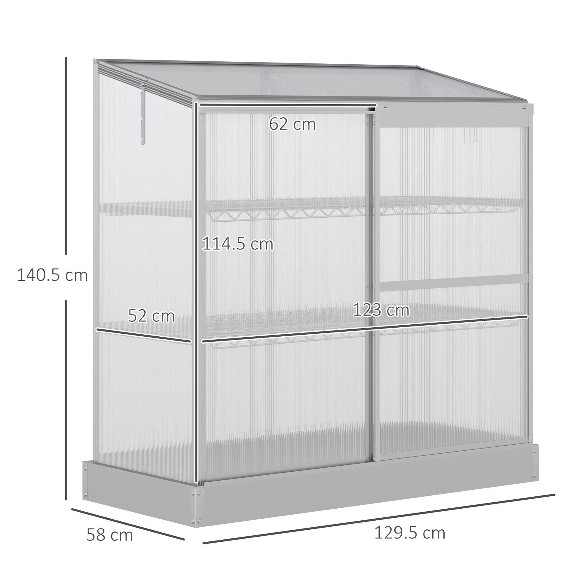 Outsunny Mini Greenhouse - Openable Roof, Polycarbonate Panels - ALL4U RETAILER LTD