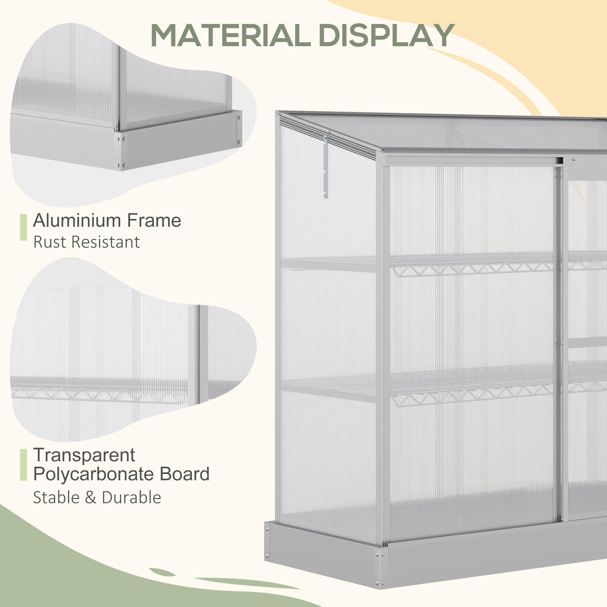 Outsunny Mini Greenhouse - Openable Roof, Polycarbonate Panels - ALL4U RETAILER LTD