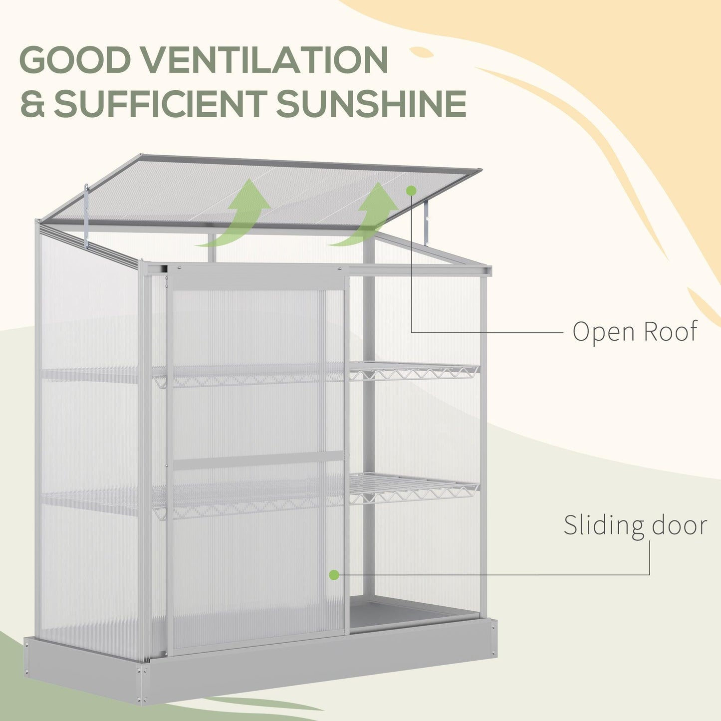 Outsunny Mini Greenhouse - Openable Roof, Polycarbonate Panels - ALL4U RETAILER LTD