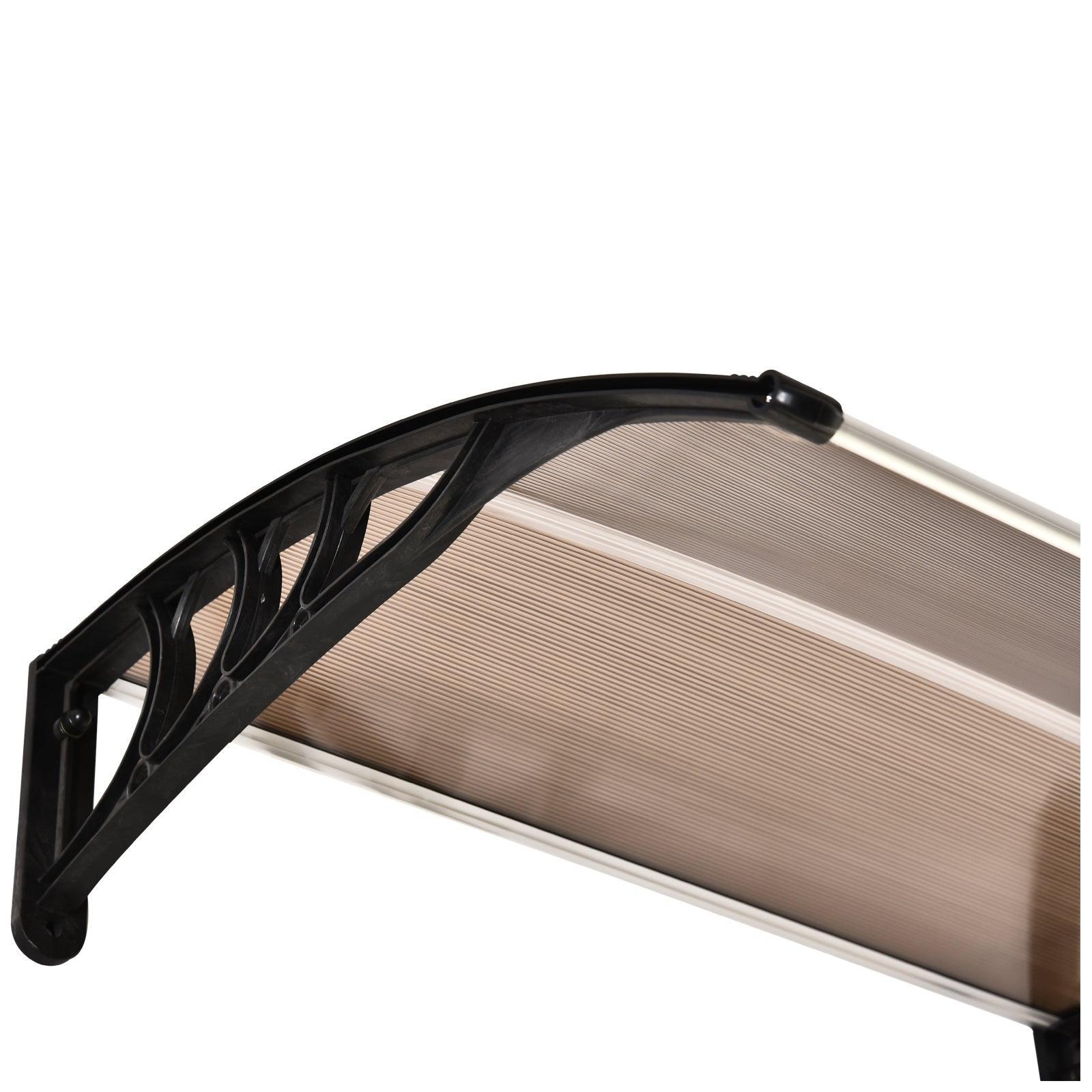 Outsunny Modern Brown Door Canopy - UV & Water Resistant - ALL4U RETAILER LTD