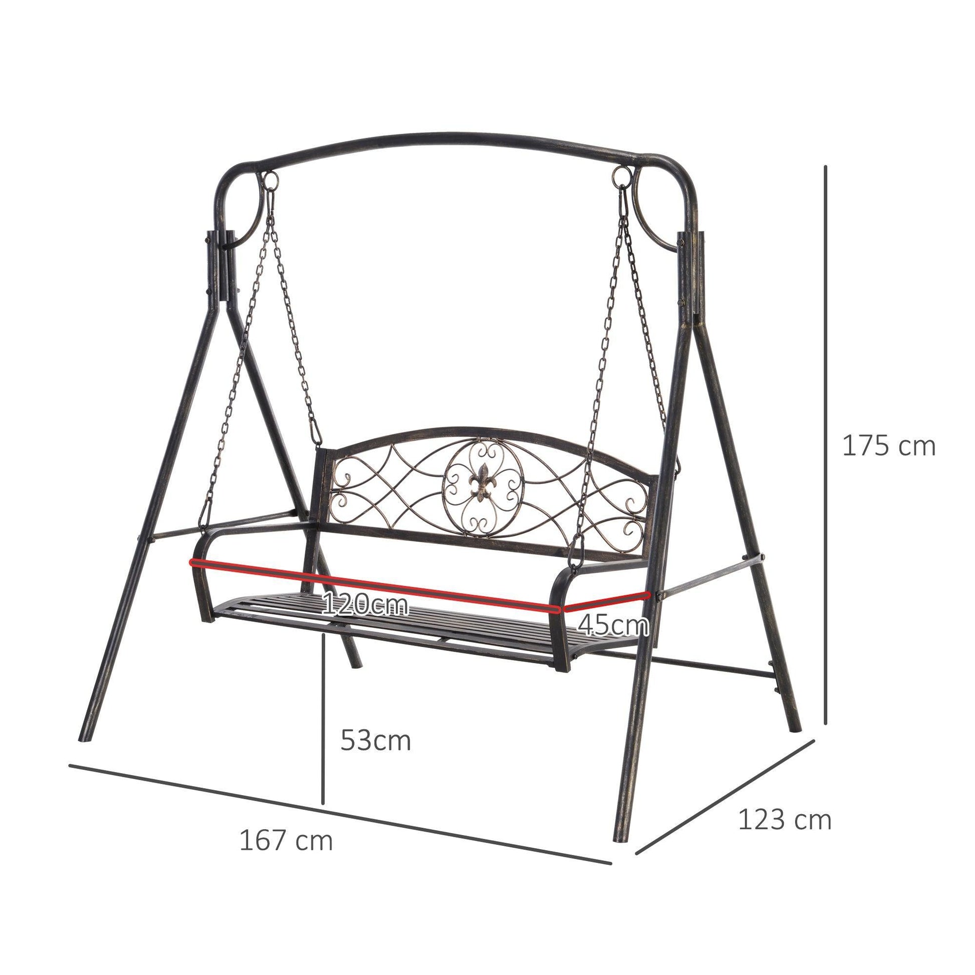 Outsunny Modern Outdoor Sling Swing Chair - Black - ALL4U RETAILER LTD