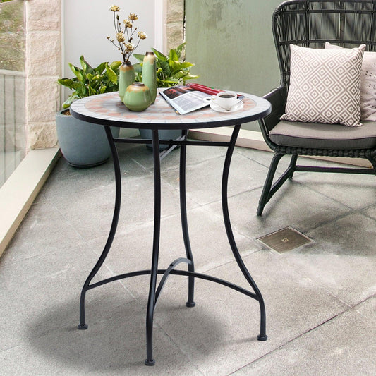 Outsunny Mosaic Garden Table - Patio Bistro Side Bar Furniture - ALL4U RETAILER LTD