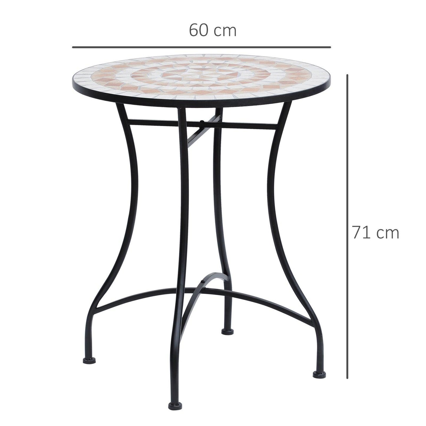 Outsunny Mosaic Garden Table - Patio Bistro Side Bar Furniture - ALL4U RETAILER LTD