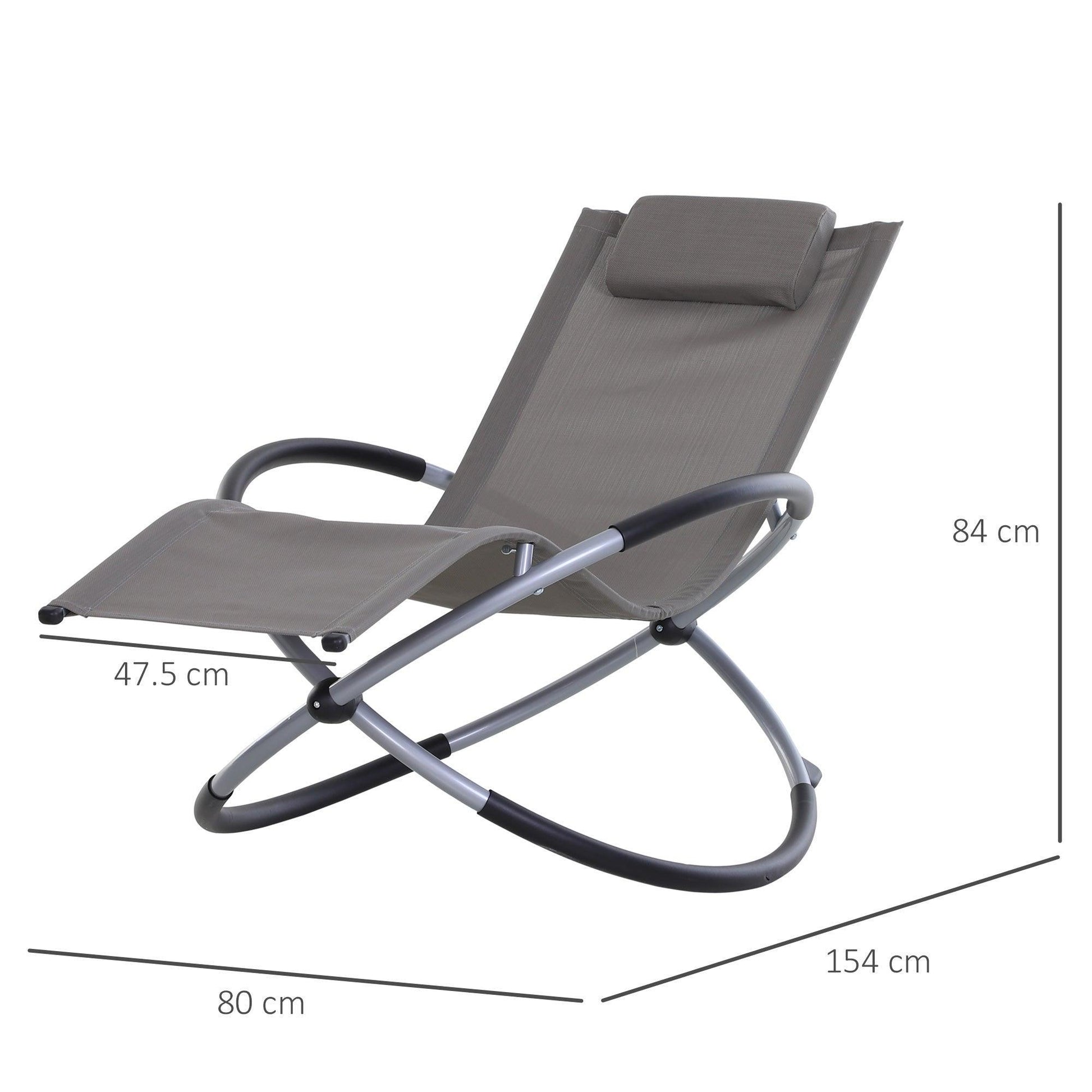 Outsunny Orbital Lounger Rocking Chair - Grey, Zero Gravity - ALL4U RETAILER LTD