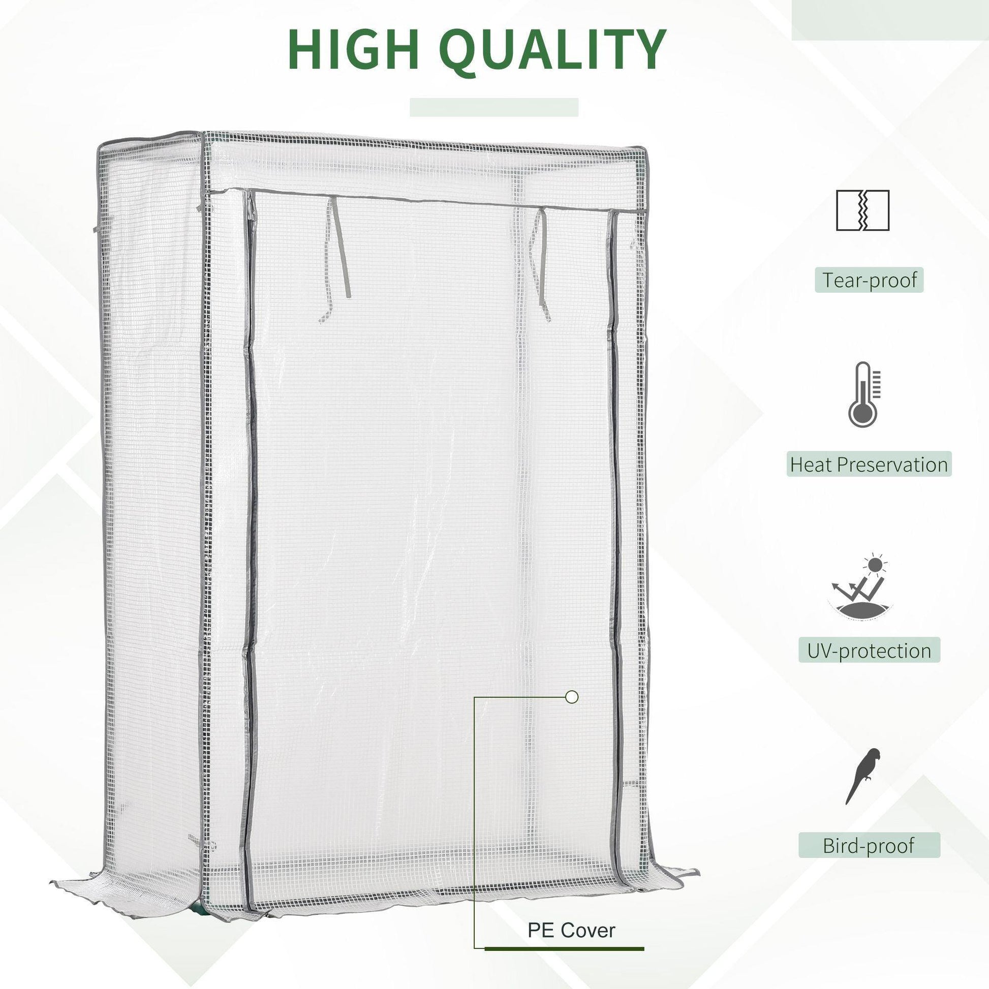 Outsunny Outdoor Backyard Greenhouse - Easy Roll-up Door - ALL4U RETAILER LTD