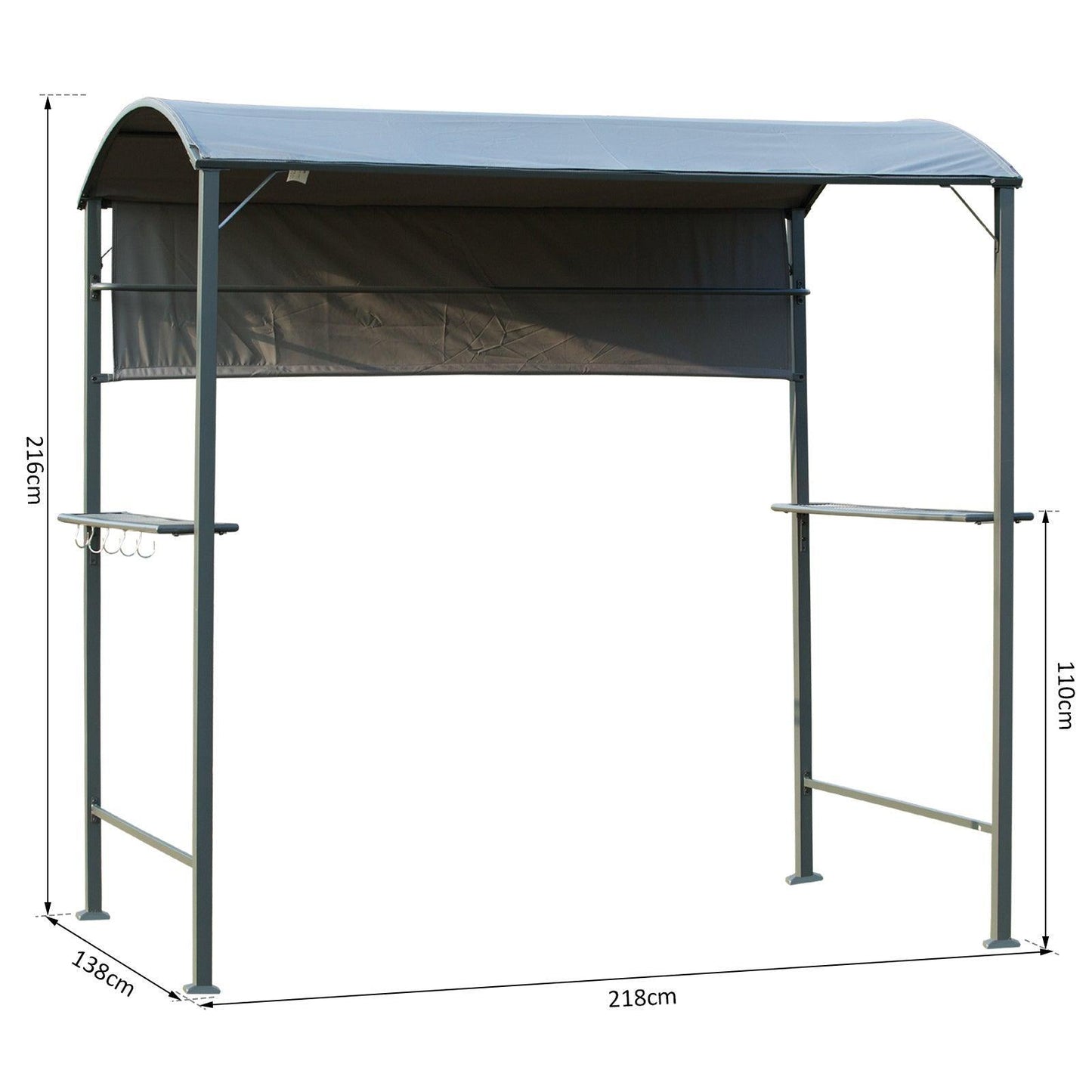 Outsunny Outdoor BBQ Canopy - Grey - ALL4U RETAILER LTD