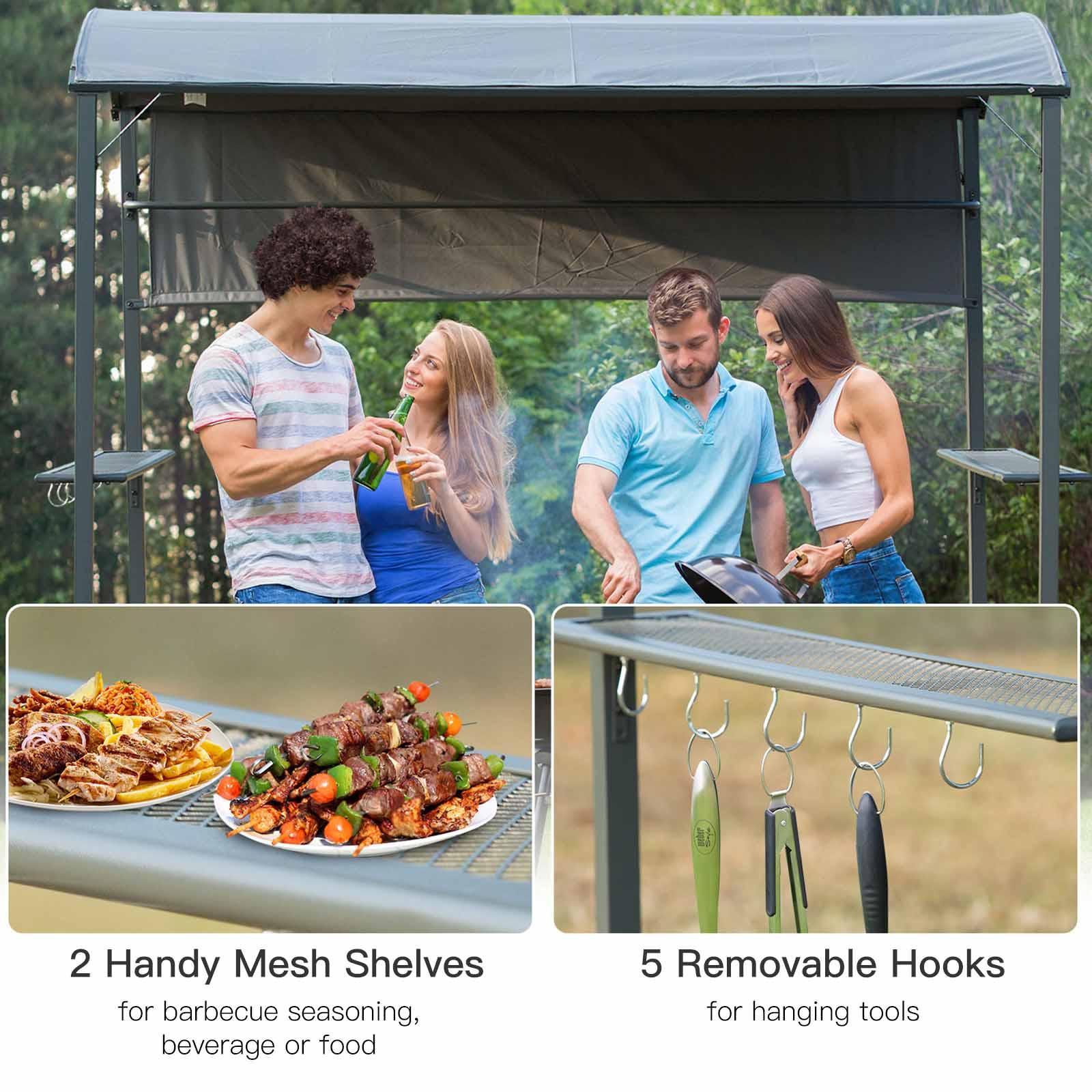 Outsunny Outdoor BBQ Canopy - Grey - ALL4U RETAILER LTD