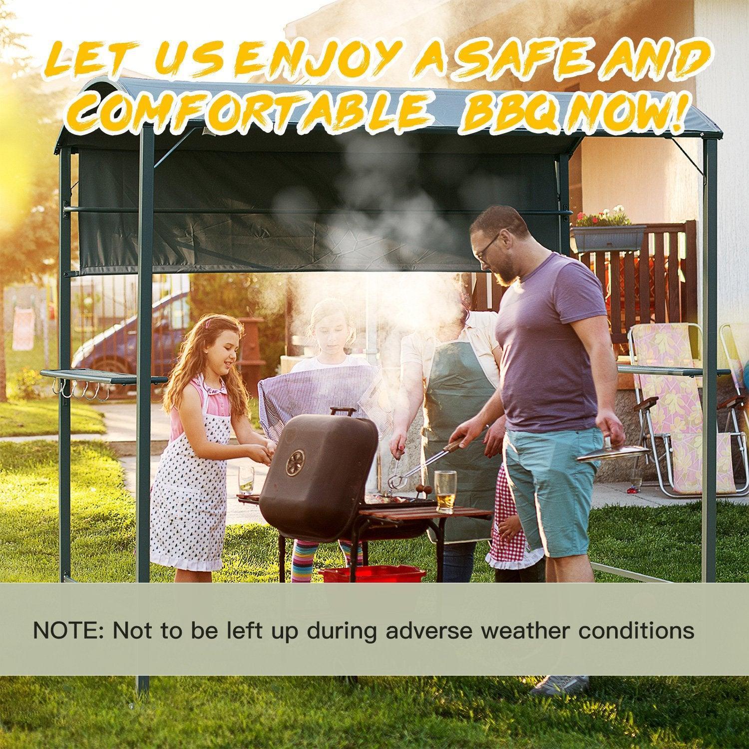 Outsunny Outdoor BBQ Canopy - Grey - ALL4U RETAILER LTD