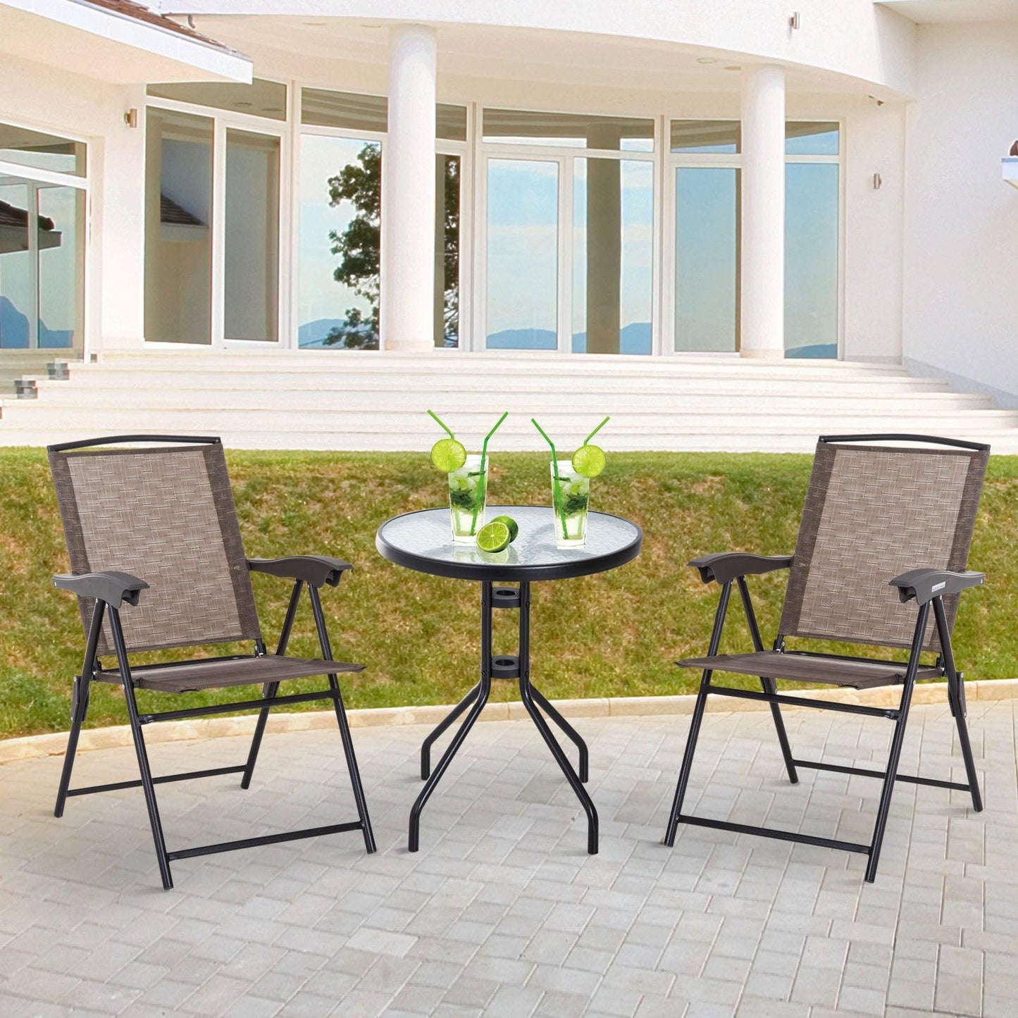 Outsunny Outdoor Bistro Set - 2 Chairs & Table - ALL4U RETAILER LTD