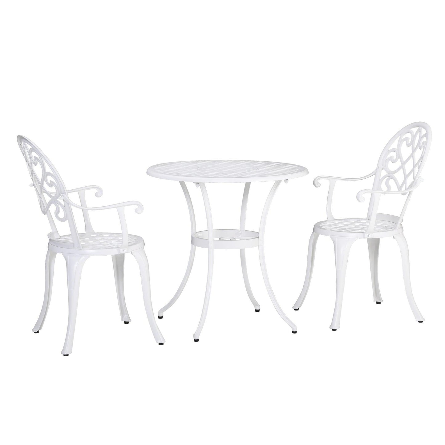Outsunny Outdoor Bistro Set - Round Table & 2 Chairs - ALL4U RETAILER LTD