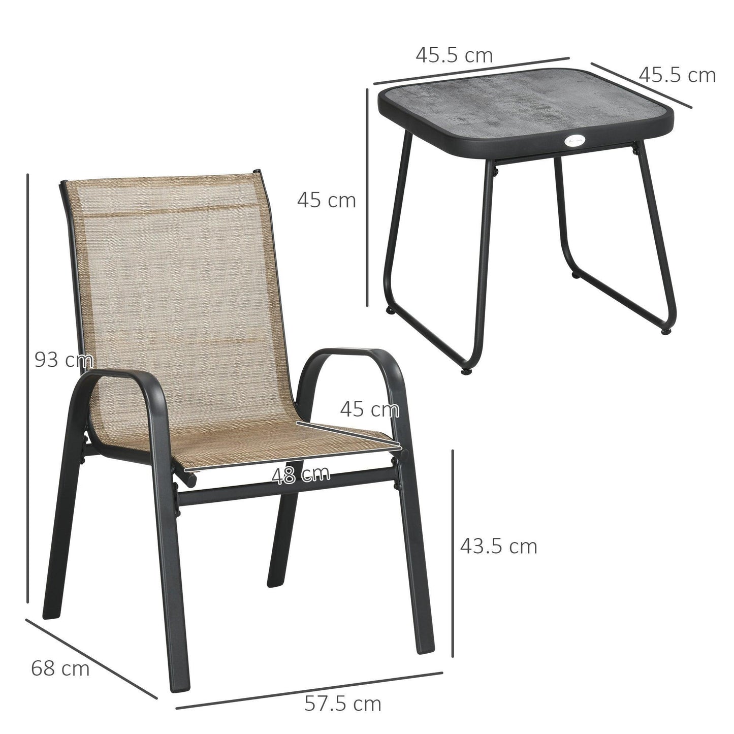 Outsunny Outdoor Bistro Set with Chairs & Table - ALL4U RETAILER LTD
