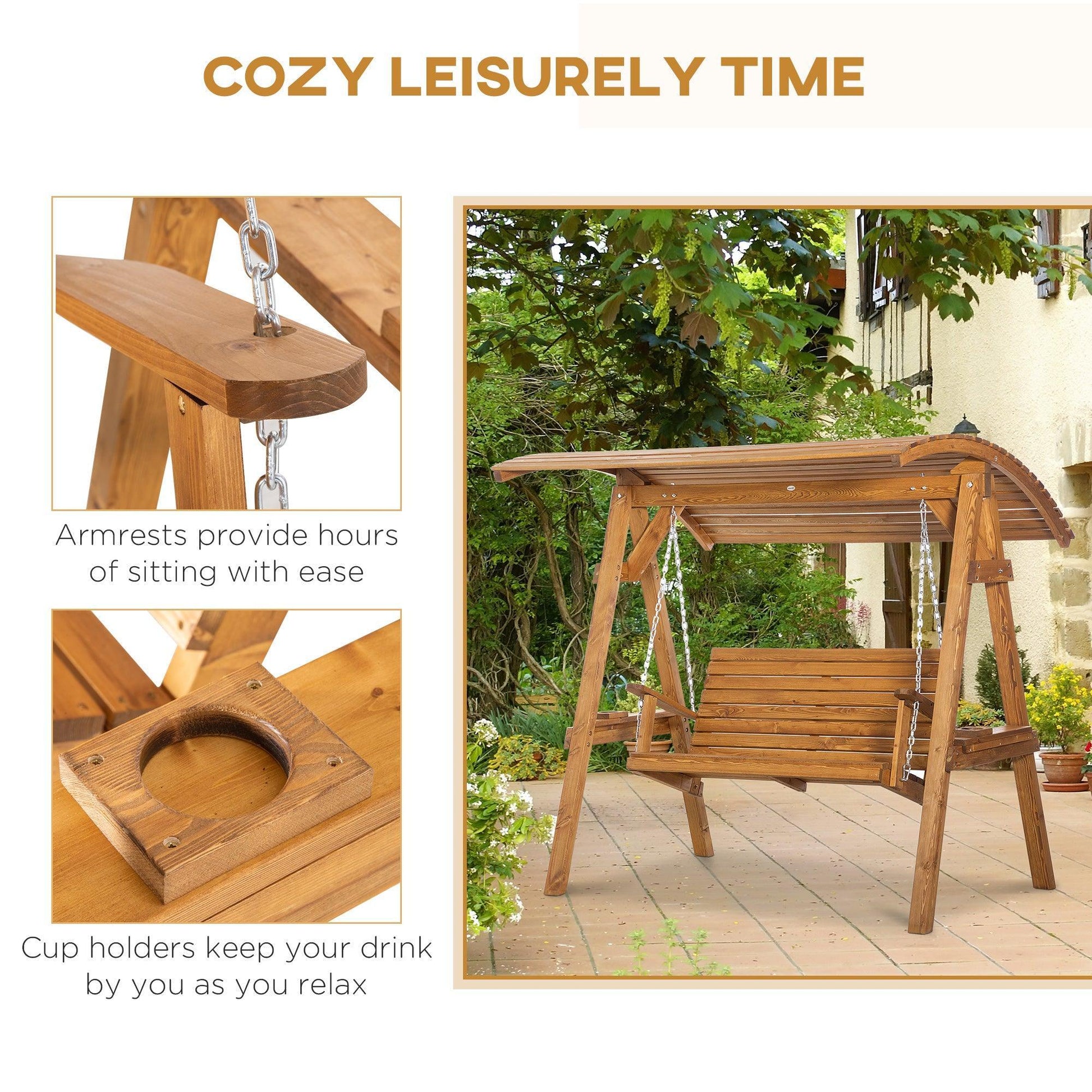 Outsunny Outdoor Canopy Swing Chair - 2 Seater - ALL4U RETAILER LTD