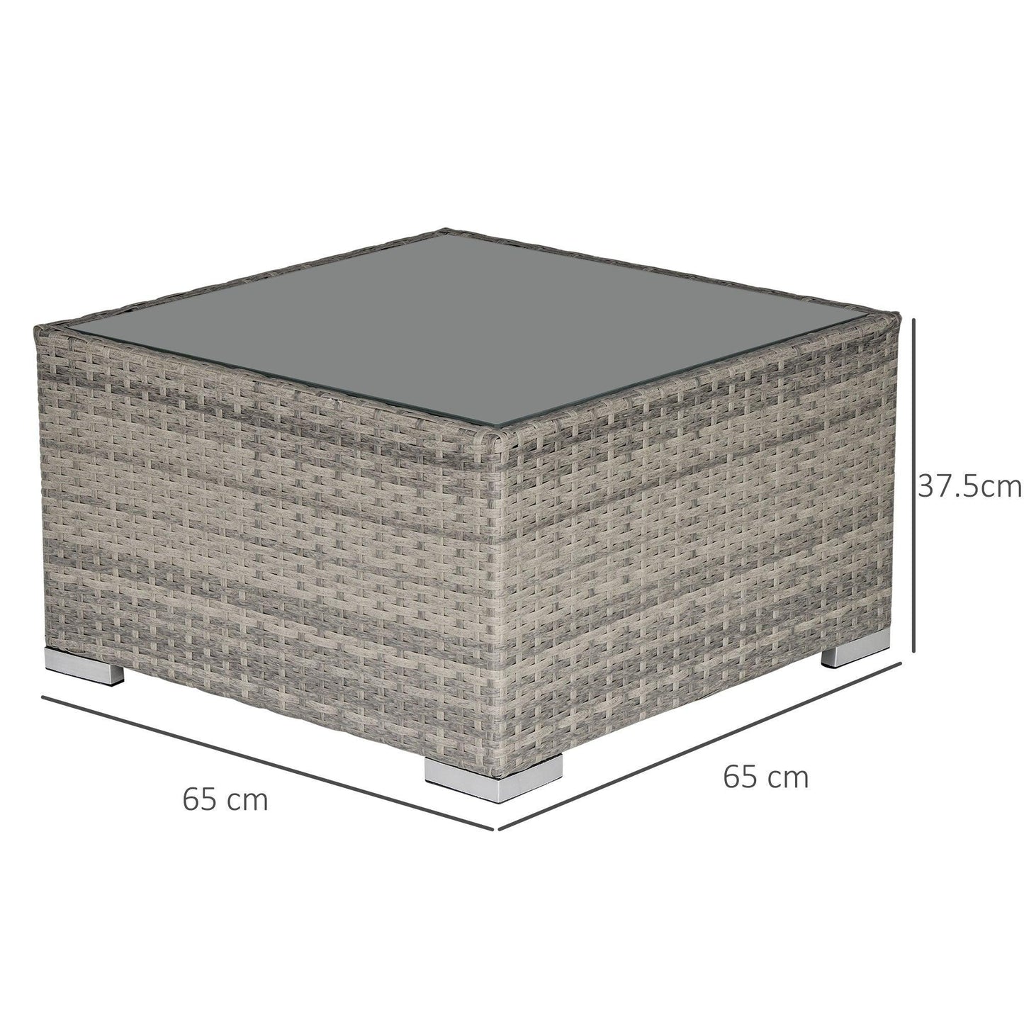 Outsunny Outdoor Coffee Table for Garden and Backyard, Grey - ALL4U RETAILER LTD