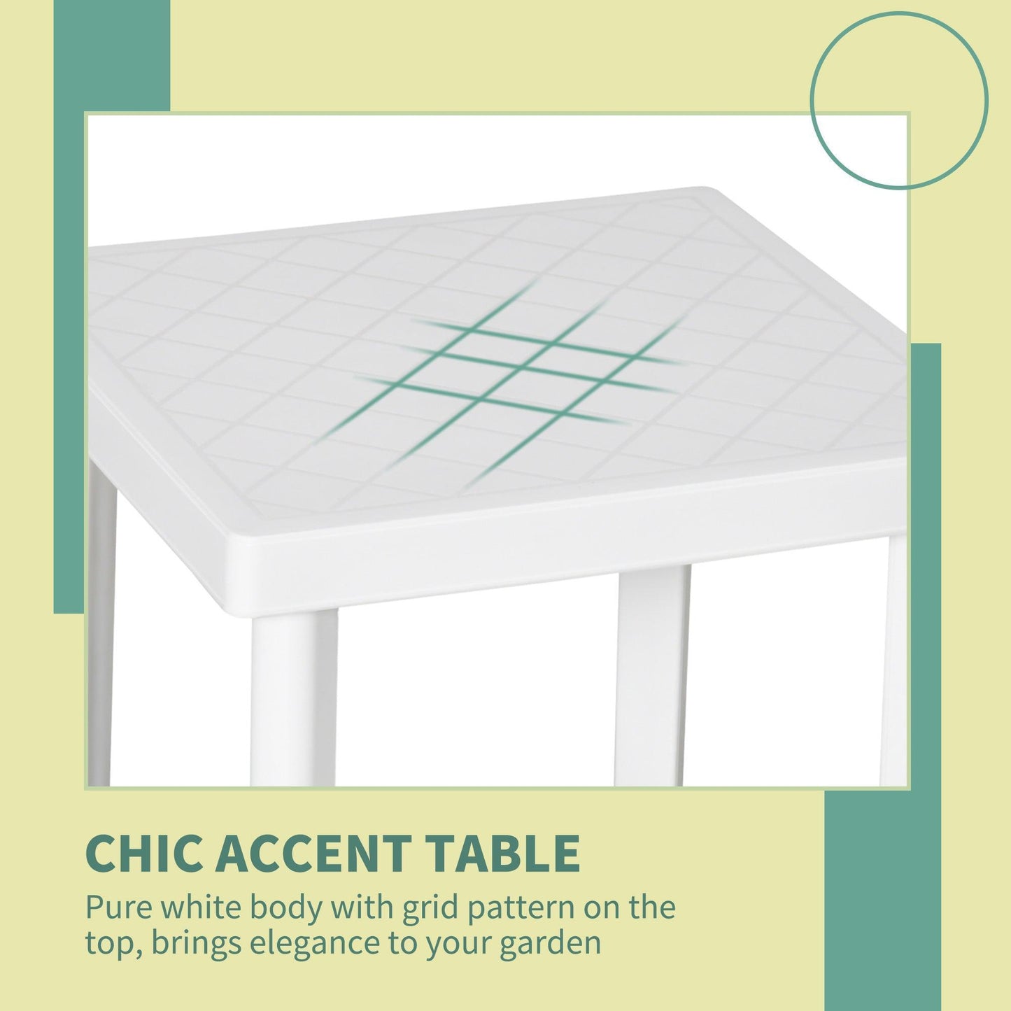 Outsunny Outdoor Coffee Table - White - ALL4U RETAILER LTD