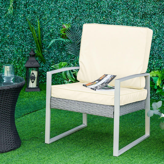 Outsunny Outdoor Cushion Set - Cream White - ALL4U RETAILER LTD