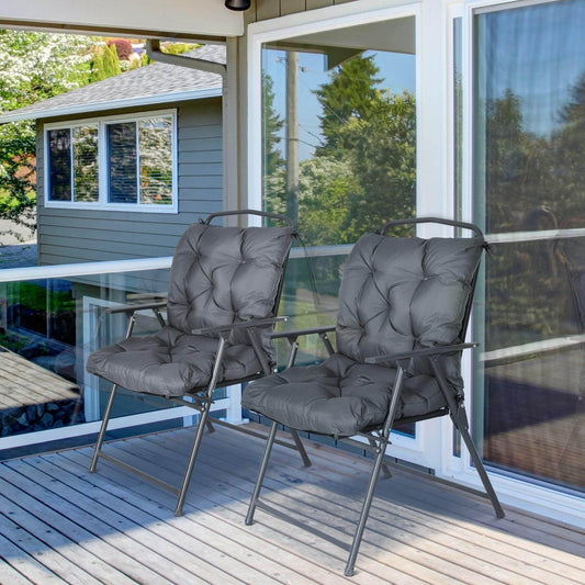 Outsunny Outdoor Cushions: 2-Pack Comfortable Seat Pads - ALL4U RETAILER LTD