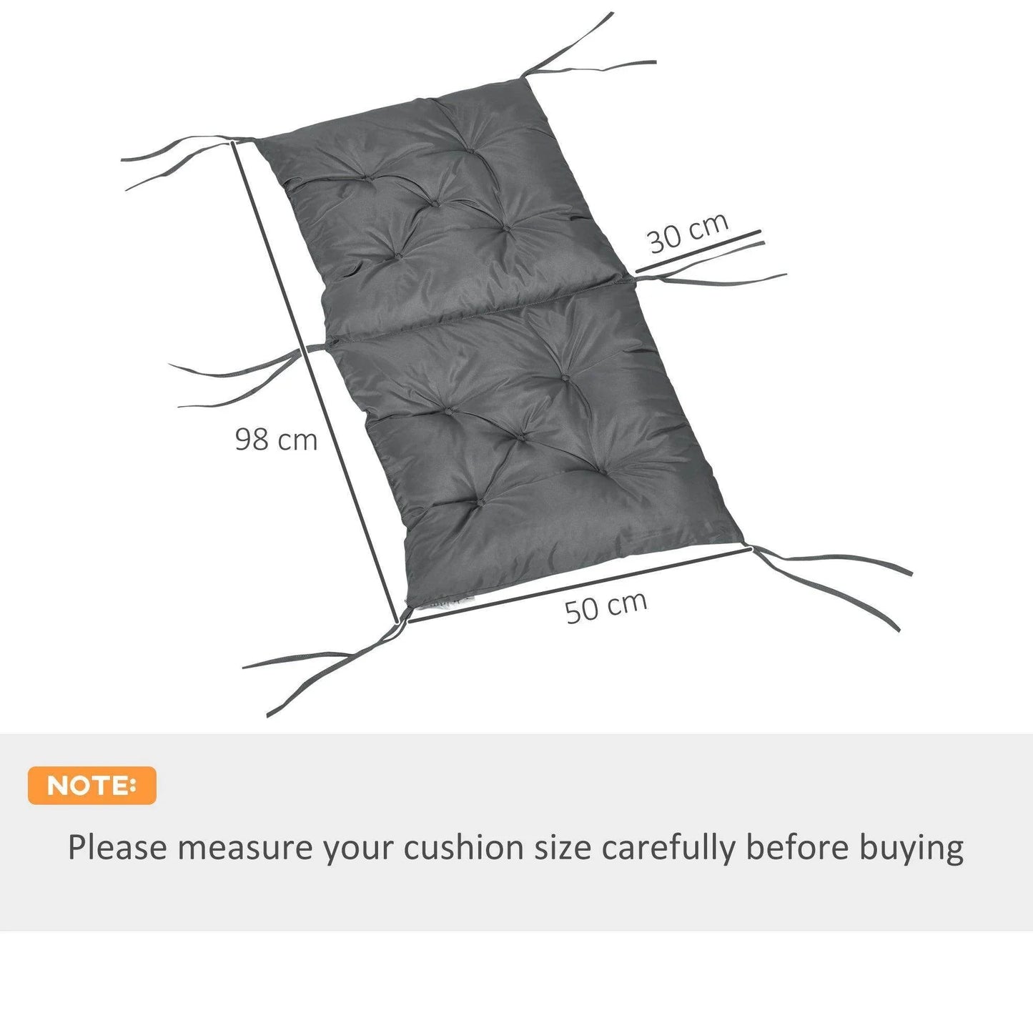 Outsunny Outdoor Cushions: 2-Pack Comfortable Seat Pads - ALL4U RETAILER LTD