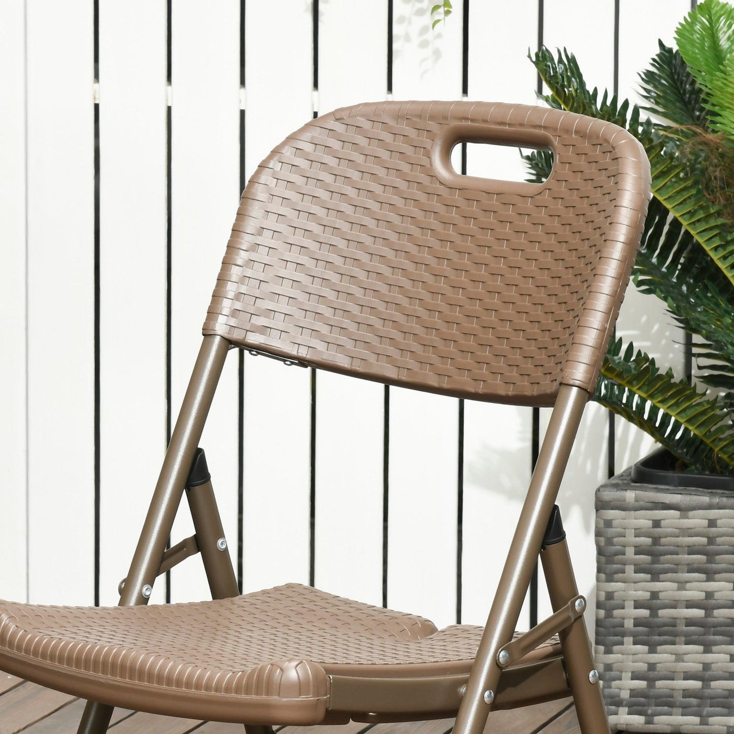 Outsunny Outdoor Dining Set | Resin Rattan | Portable & Space-saving - ALL4U RETAILER LTD