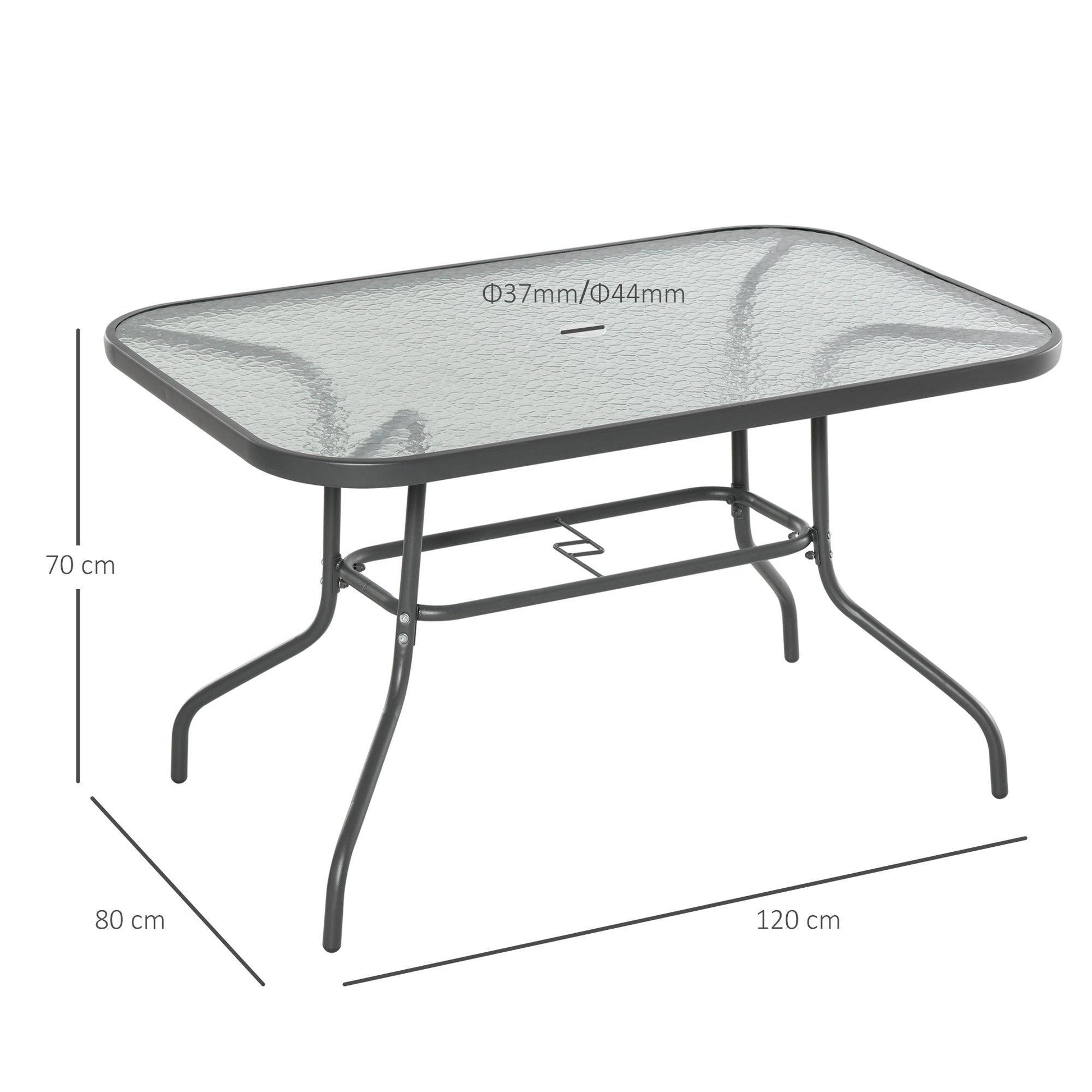 Outsunny Outdoor Dining Table with Umbrella Hole - ALL4U RETAILER LTD