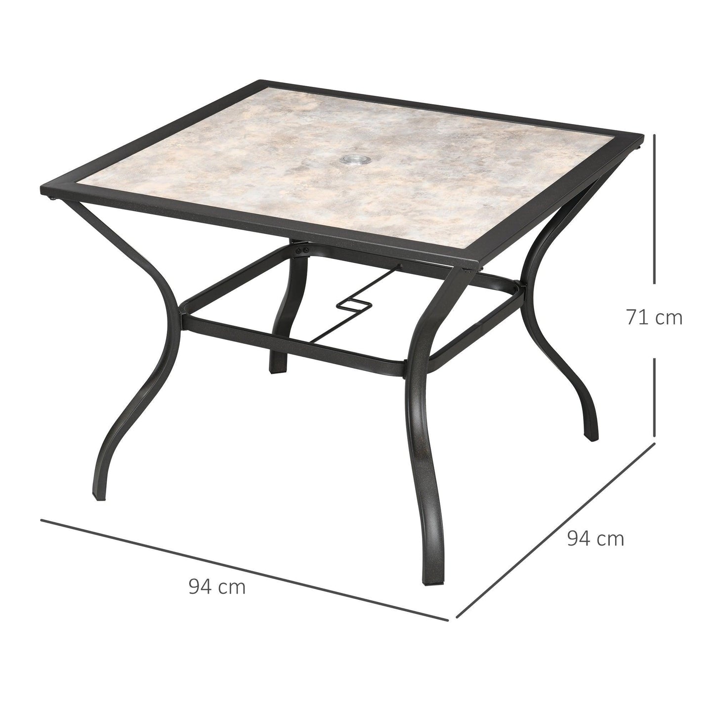 Outsunny Outdoor Dining Table with Umbrella Hole - Patio Perfection - ALL4U RETAILER LTD