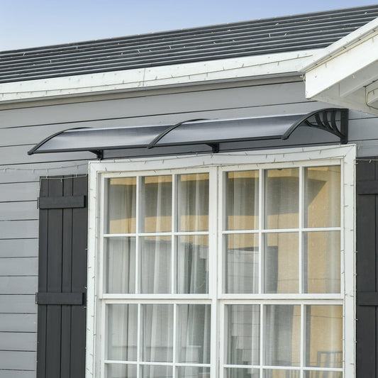 Outsunny Outdoor Door Canopy - Black, 200x75cm - ALL4U RETAILER LTD
