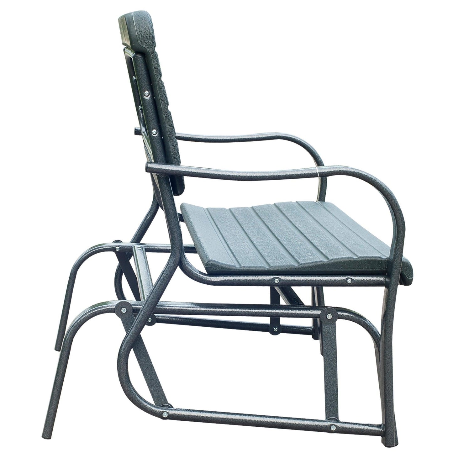 Outsunny Outdoor Double Glider Bench - Metal 2 Seater Swing Chair - ALL4U RETAILER LTD