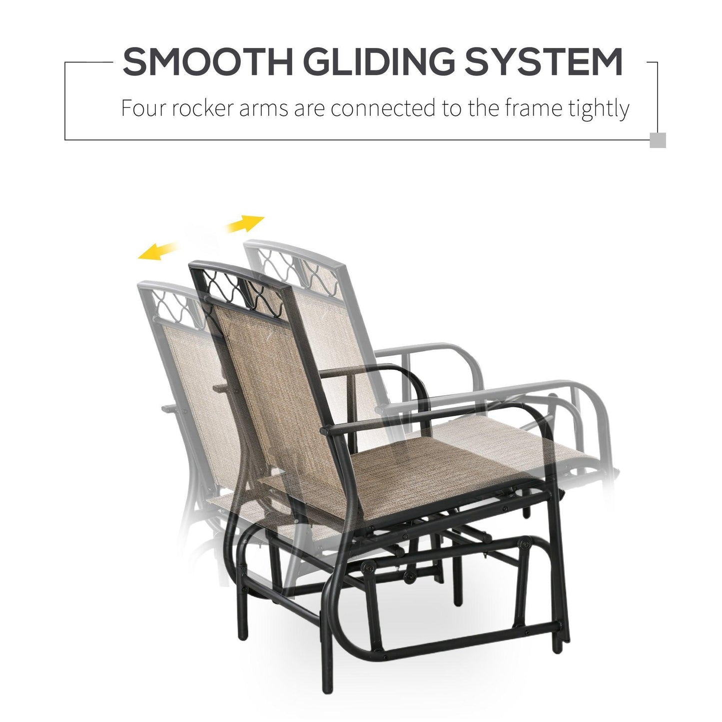 Outsunny Outdoor Double Glider Chair: Patio Rocking Bench with Table - ALL4U RETAILER LTD