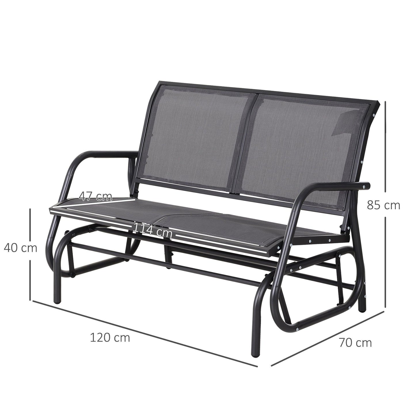 Outsunny Outdoor Double Swing Chair - Grey - ALL4U RETAILER LTD