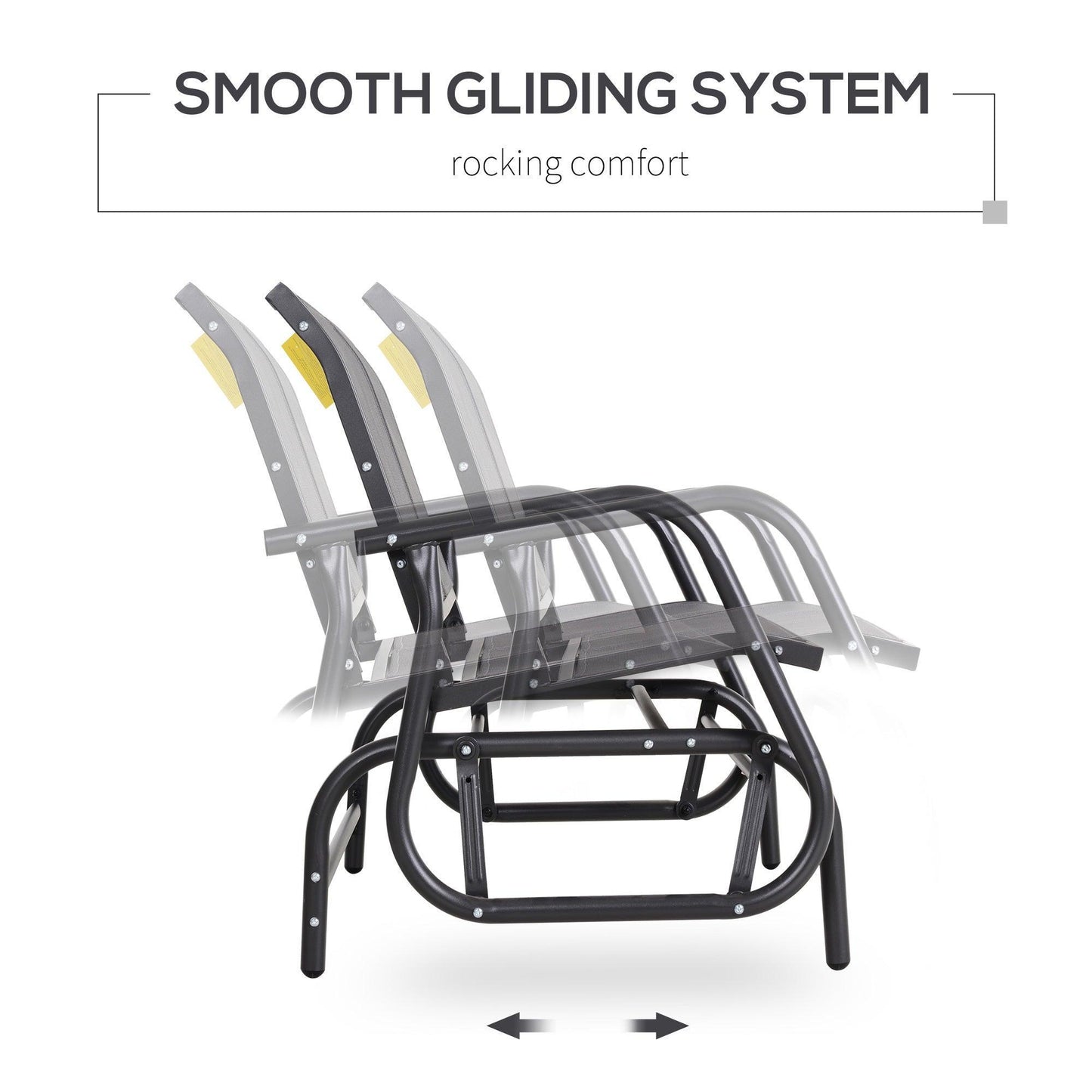 Outsunny Outdoor Double Swing Chair - Grey - ALL4U RETAILER LTD