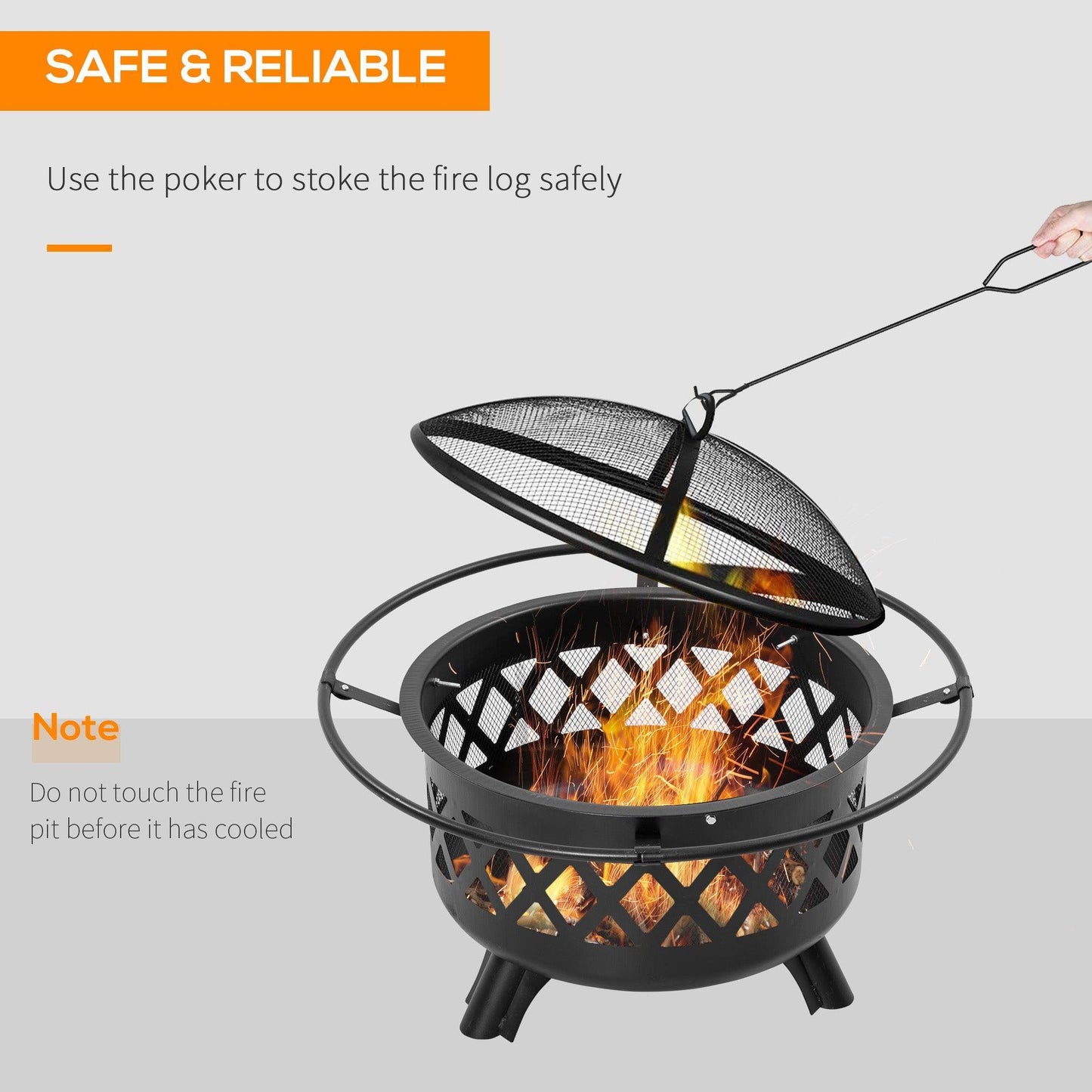 Outsunny Outdoor Fire Pit with BBQ Grill and Patio Heater - ALL4U RETAILER LTD