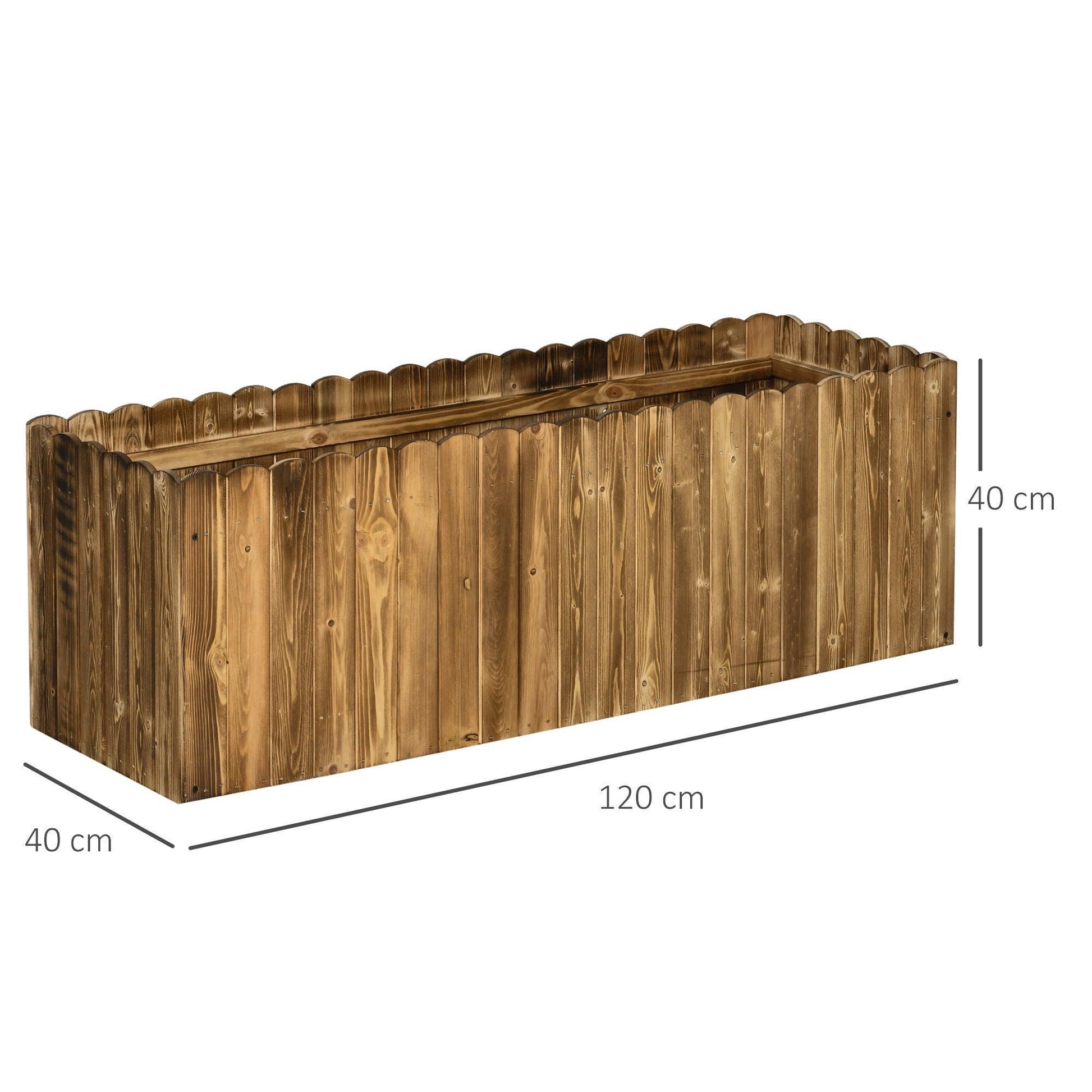 Outsunny Outdoor Flower Planter Box - Large Rectangular Raised Bed - ALL4U RETAILER LTD